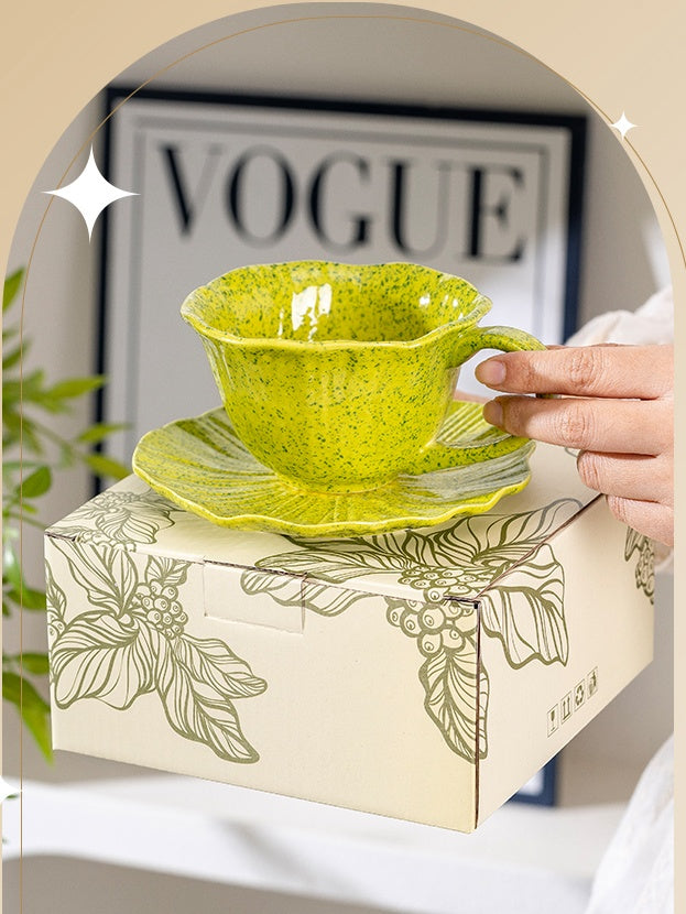 Poppy Flower Design Coffee Cup Set