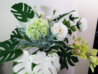 The " Ivory Garden" White Roses & Eucalyptus Bouquet