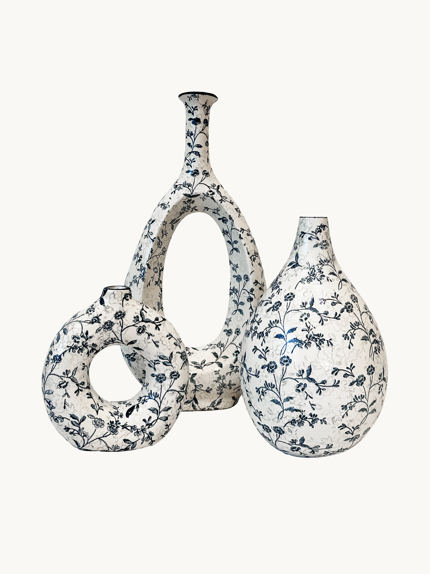 Tall Hollow Ceramic Vase - Narrow Neck