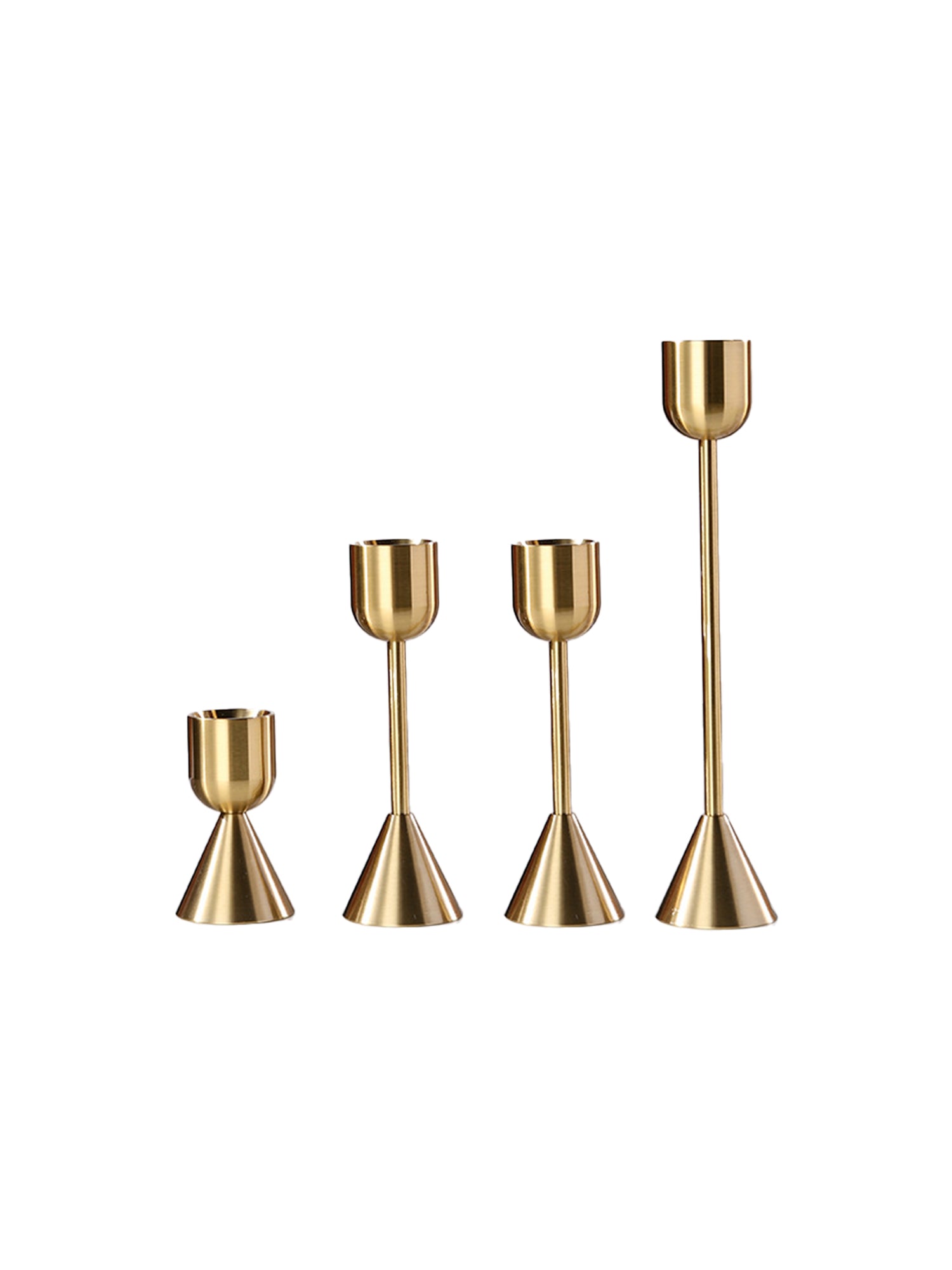 Luxurious Gold Candle Holders - Set of 4