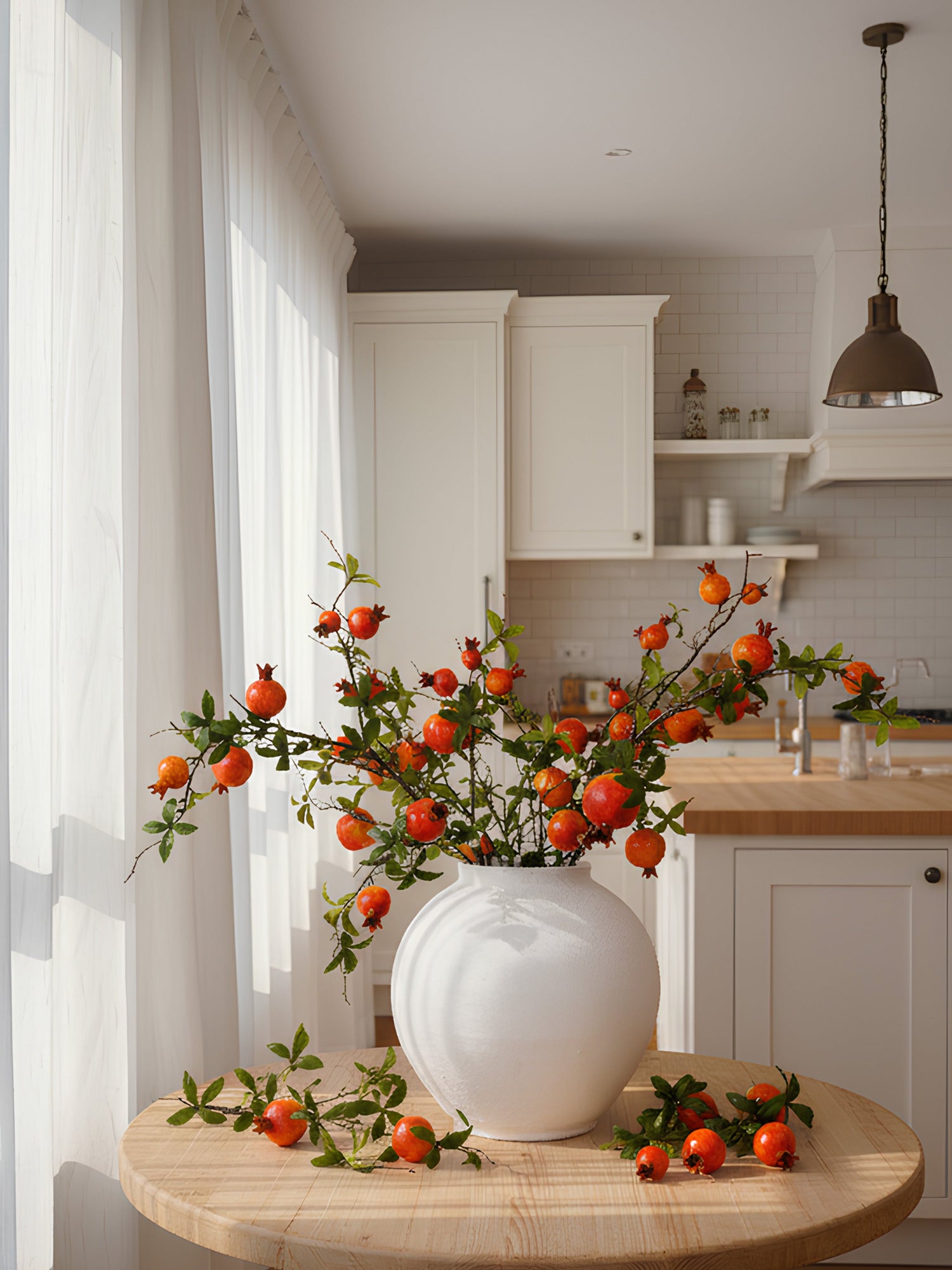 6 Stems 35" Realistica™ Hyper Berries Orange Pomegranate Fruit Arrangement