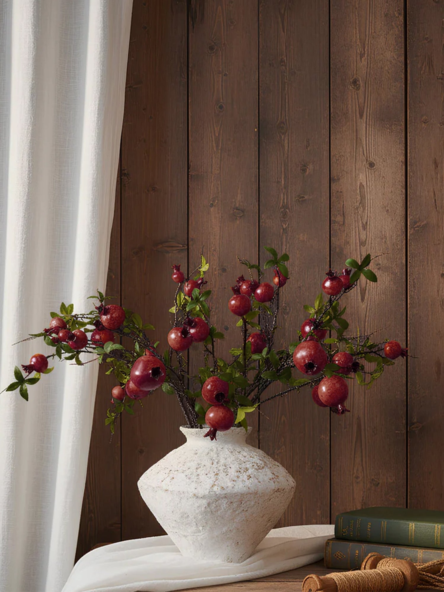 6 Stems 35" Realistica™ Hyper Berries Red Pomegranate Fruit Arrangement
