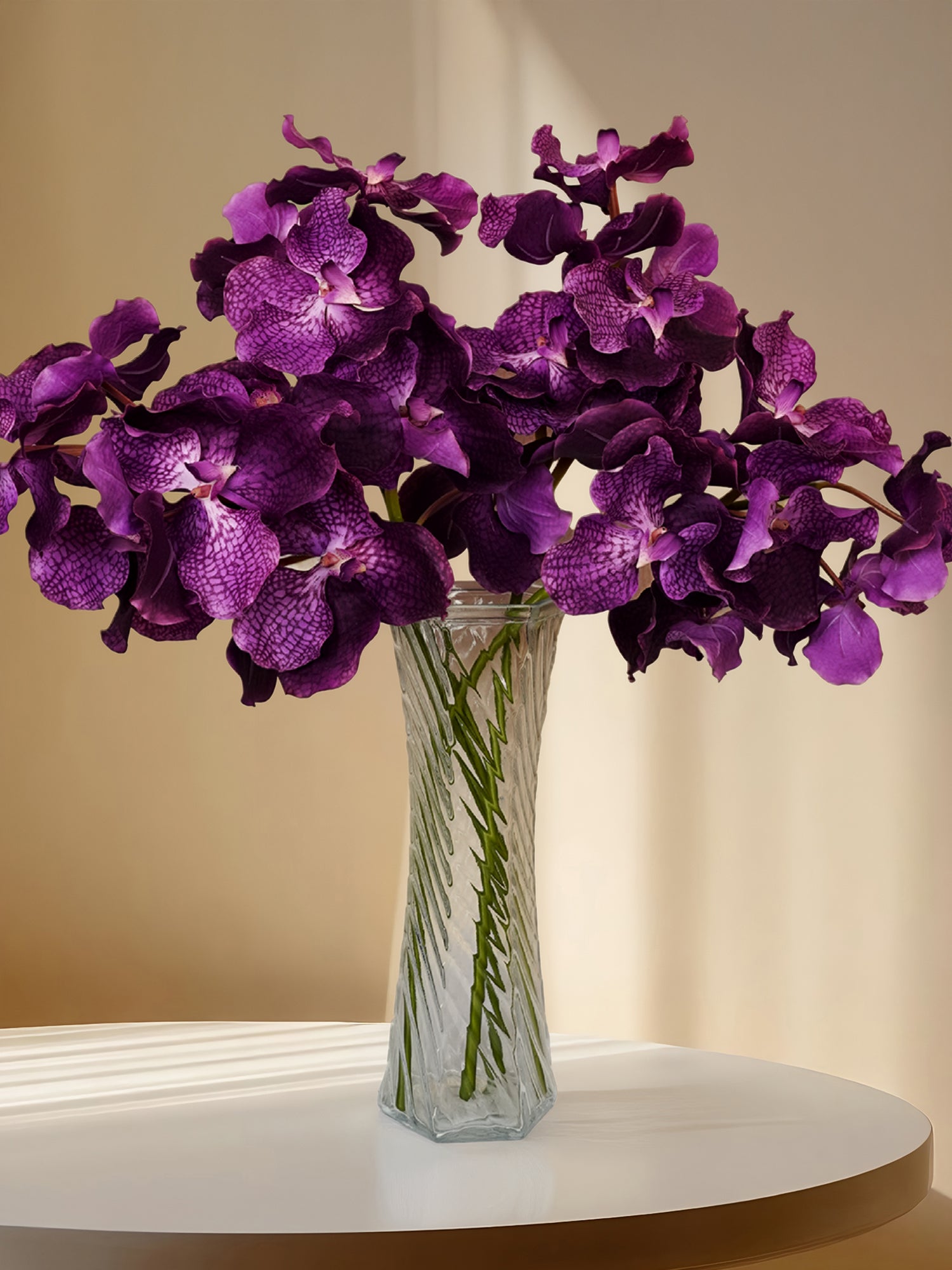 4 Stems Amaranton Dark Purple Vanda Orchid Bouquet