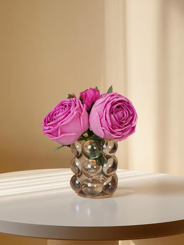 Amaranton™ 8" RealTouch™ Bundle of 6 Cabbage Rose Stems - Fuchsia
