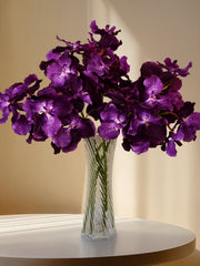 4 Stems Amaranton Dark Purple Vanda Orchid Bouquet