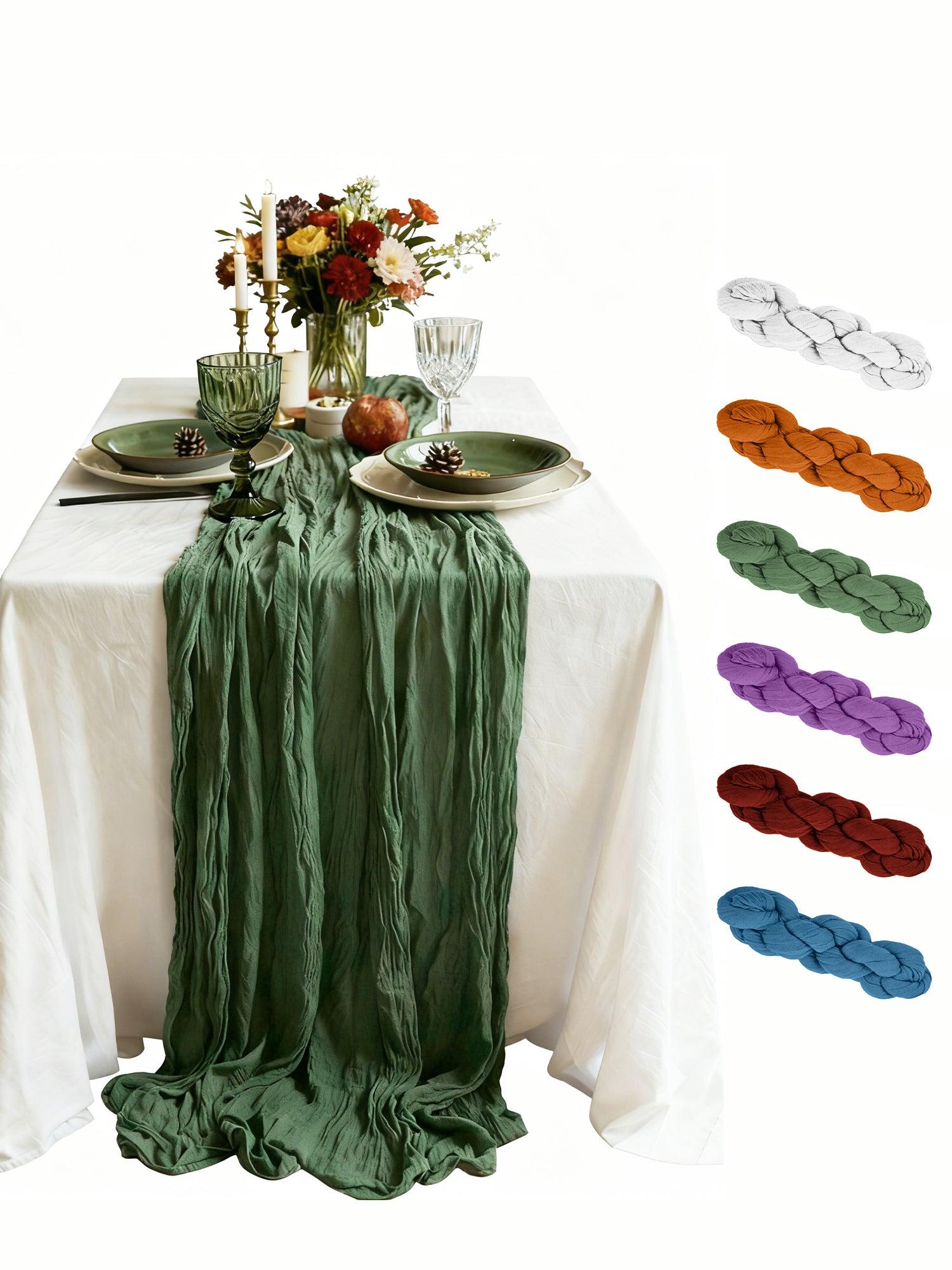 Crinkle Chiffon Table Runner - Wedding & Party Decor