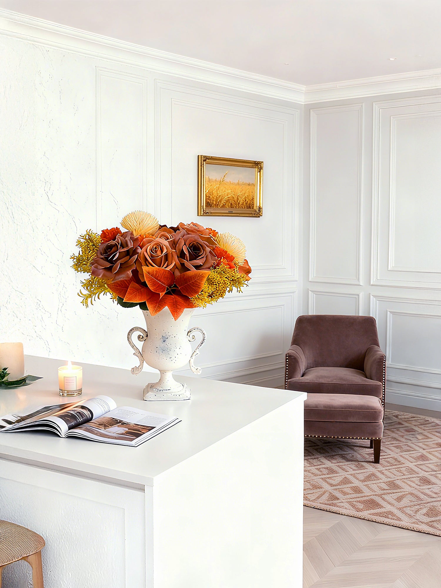 DIY Flower Box Set in Roses & Gerberas - Dusty Rose Pink