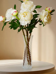 4 Stems White Peony Bouquet With Buds