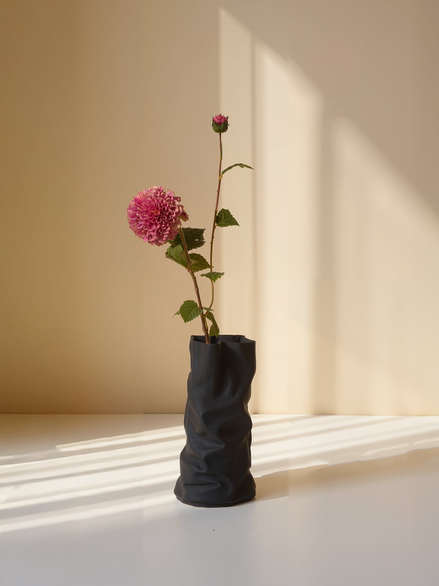 Amaranton™ 32" Artificial Dahlia with 1 Small Bloom and 1 Bud - Deep Pink