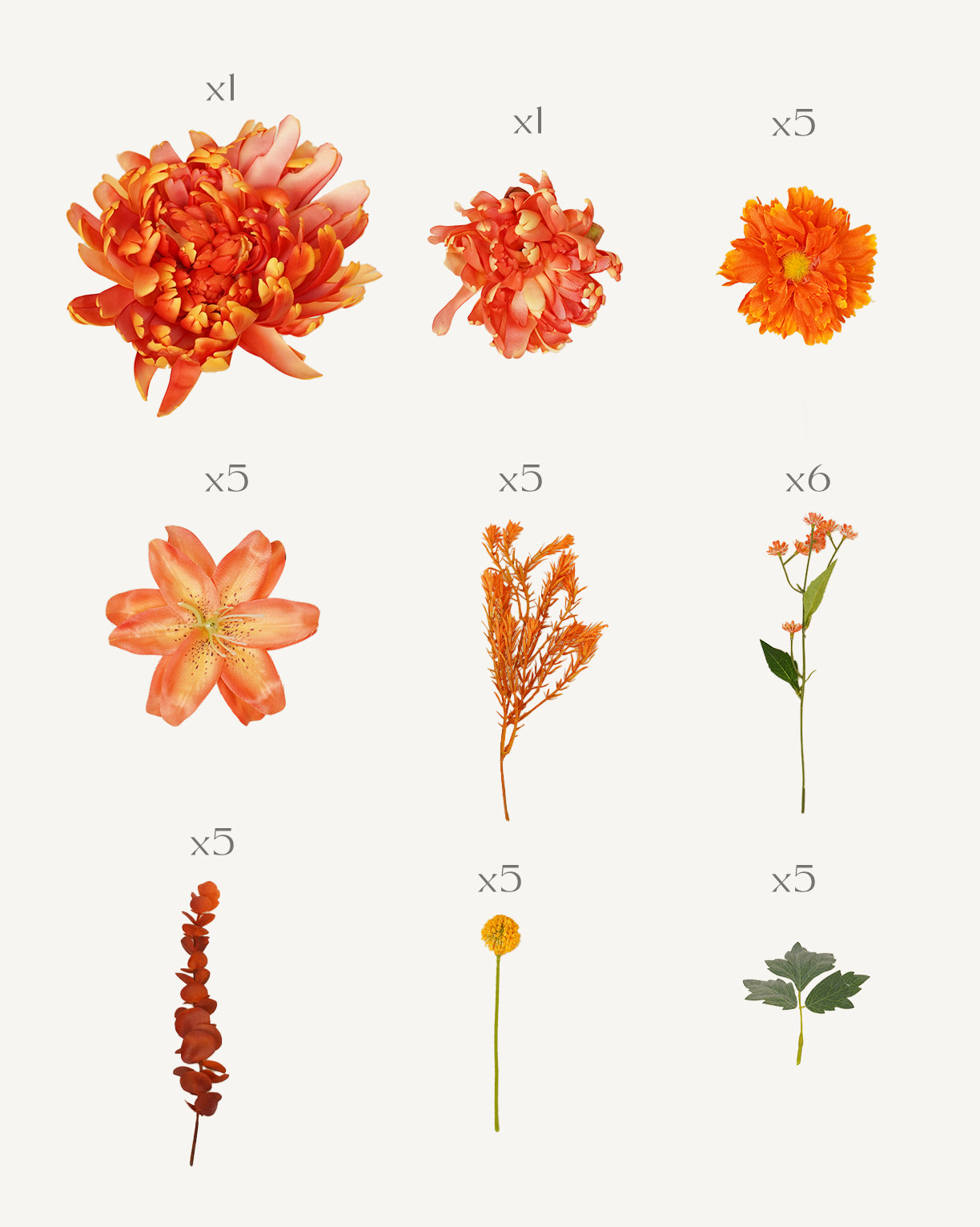 DIY Flower Box Set in Chrysanthemums & Lilies - Orange