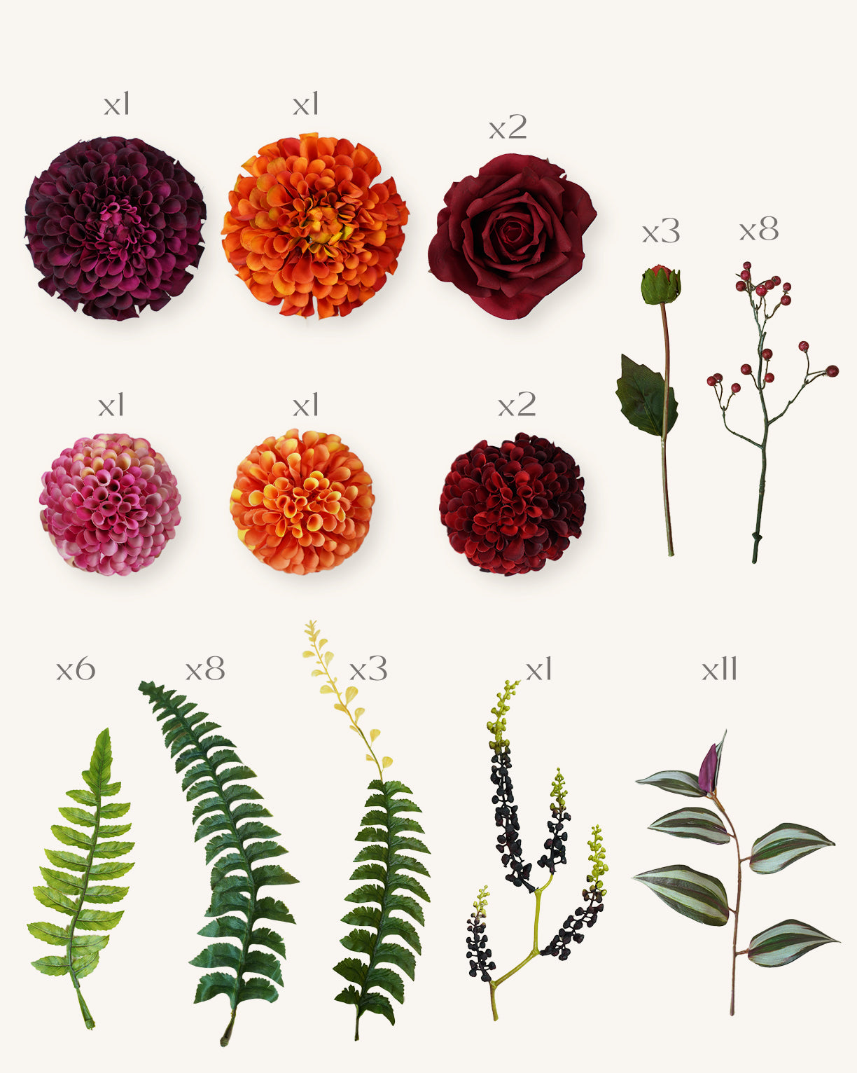 DIY Flower Box Set in Dahlia & Rose - Red