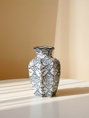 Amaranton™ 9" Blue Chinoiserie Scalloped baluster Vase