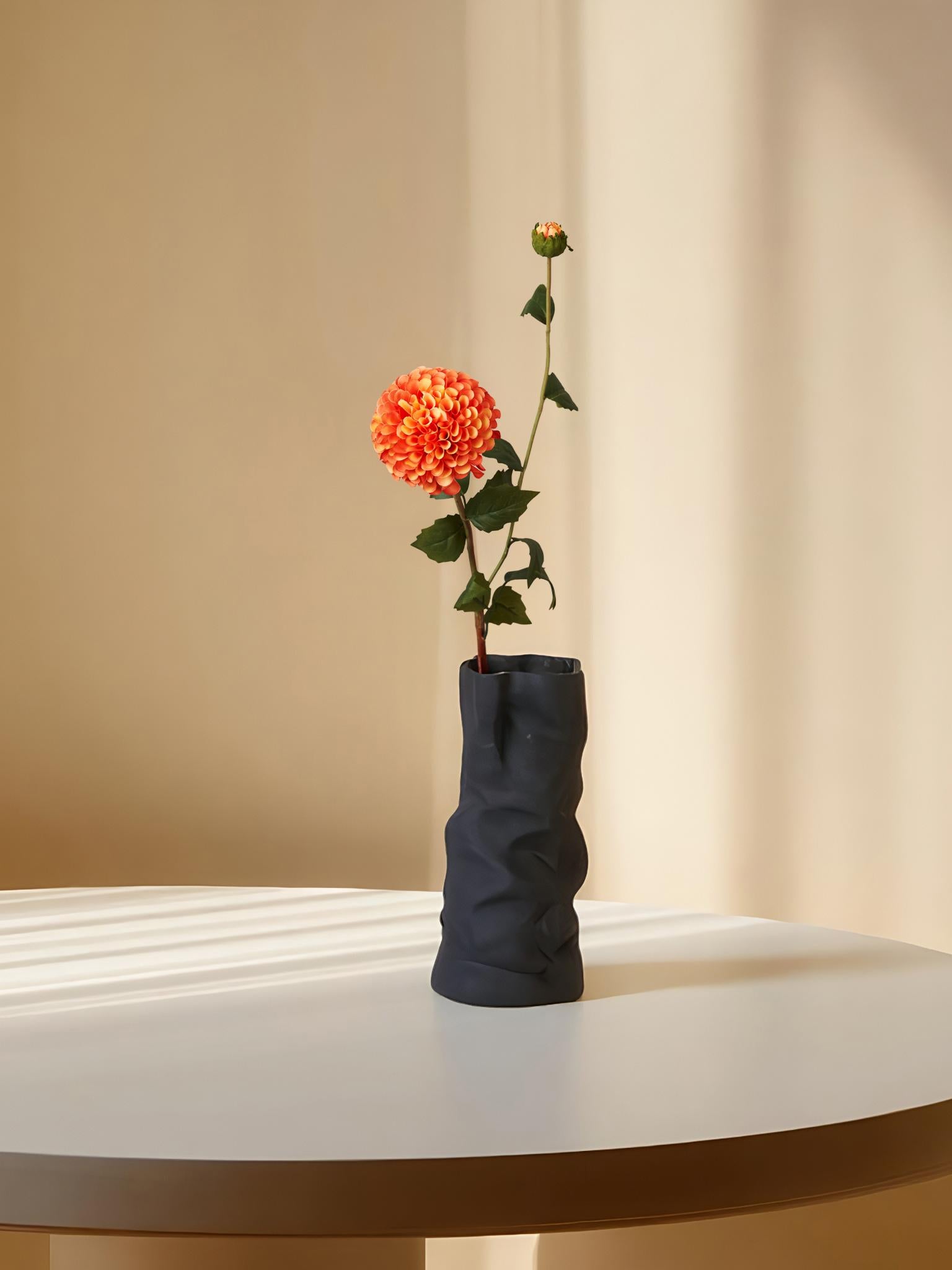 Amaranton™ 32" Artificial Dahlia with 1 Small Bloom and 1 Bud - Orange