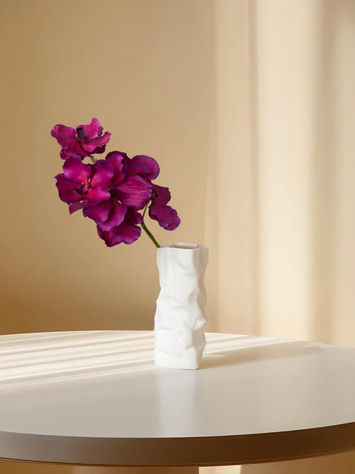 Orquídea Vanda Amaranton de 24" con tacto real - Morado rojizo