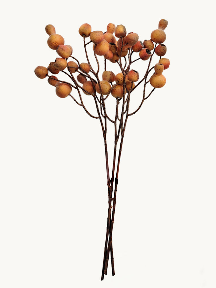 Amaranton 24" Artificial Pipe Fruits Branch - Golden Brown