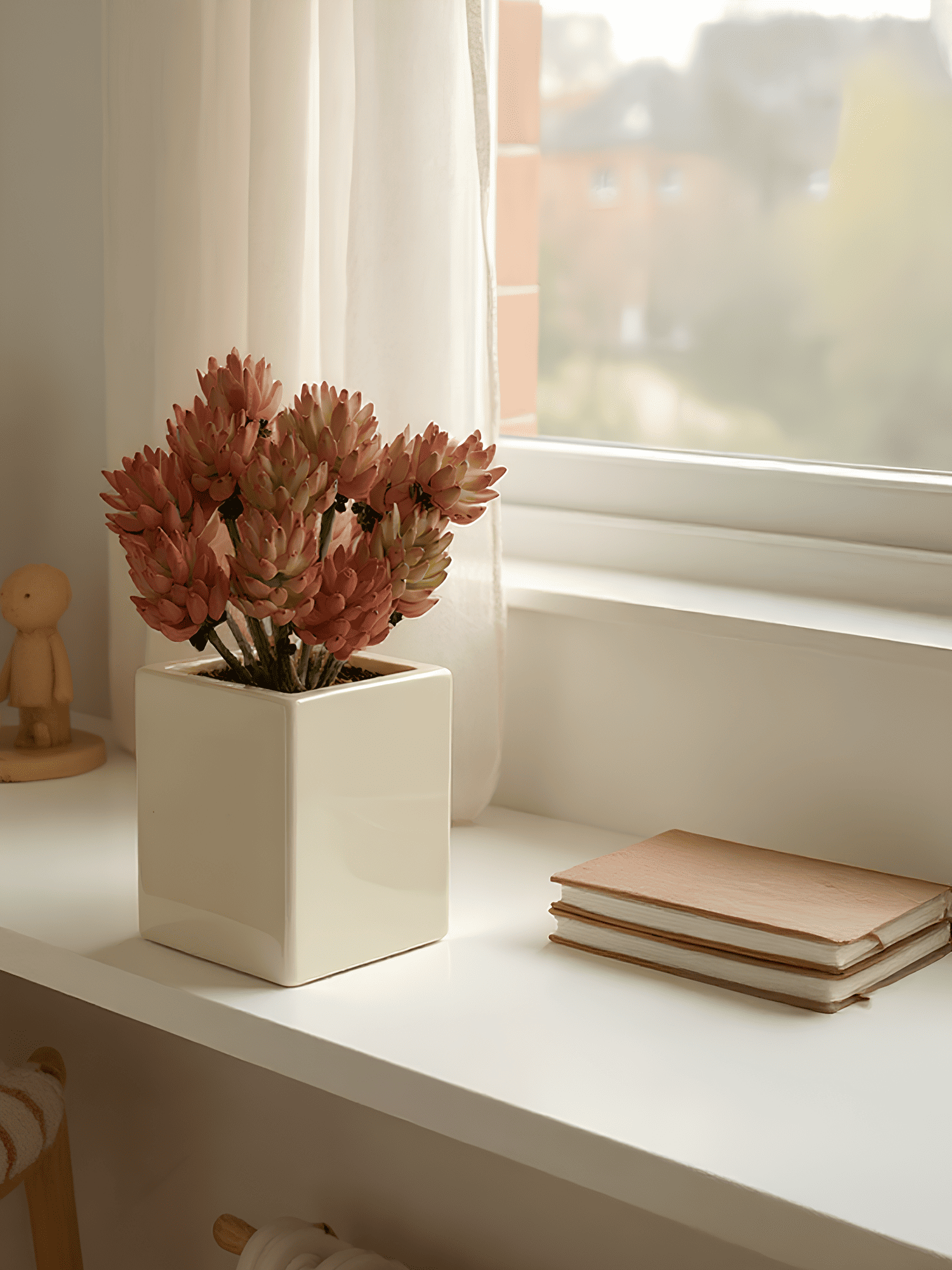 Amaranton 17" Real touch - Suculenta de 3 cabezas - Naranja parduzco