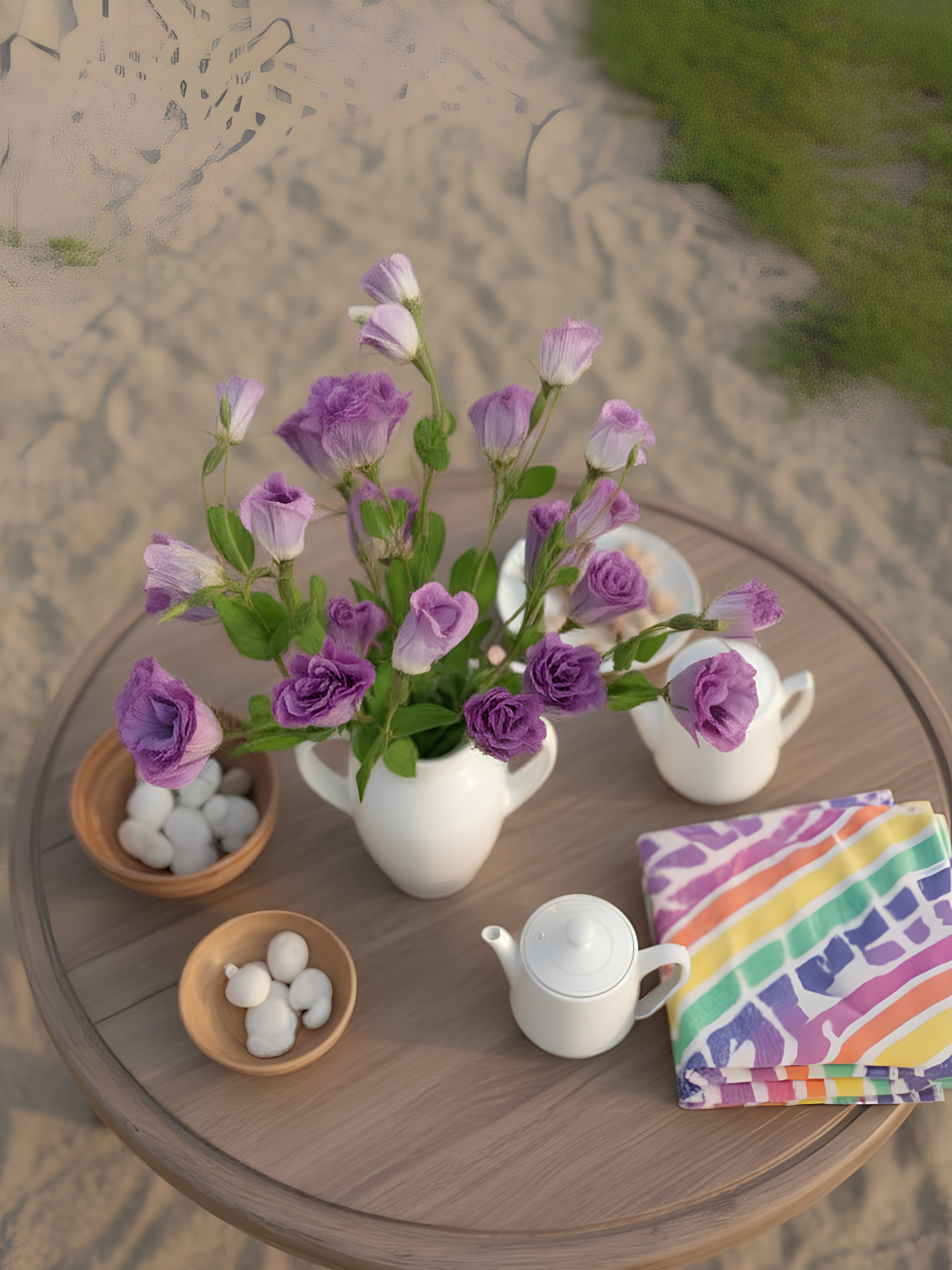 Amaranton 28" Real touch Balloon Flower - Reddish Purple