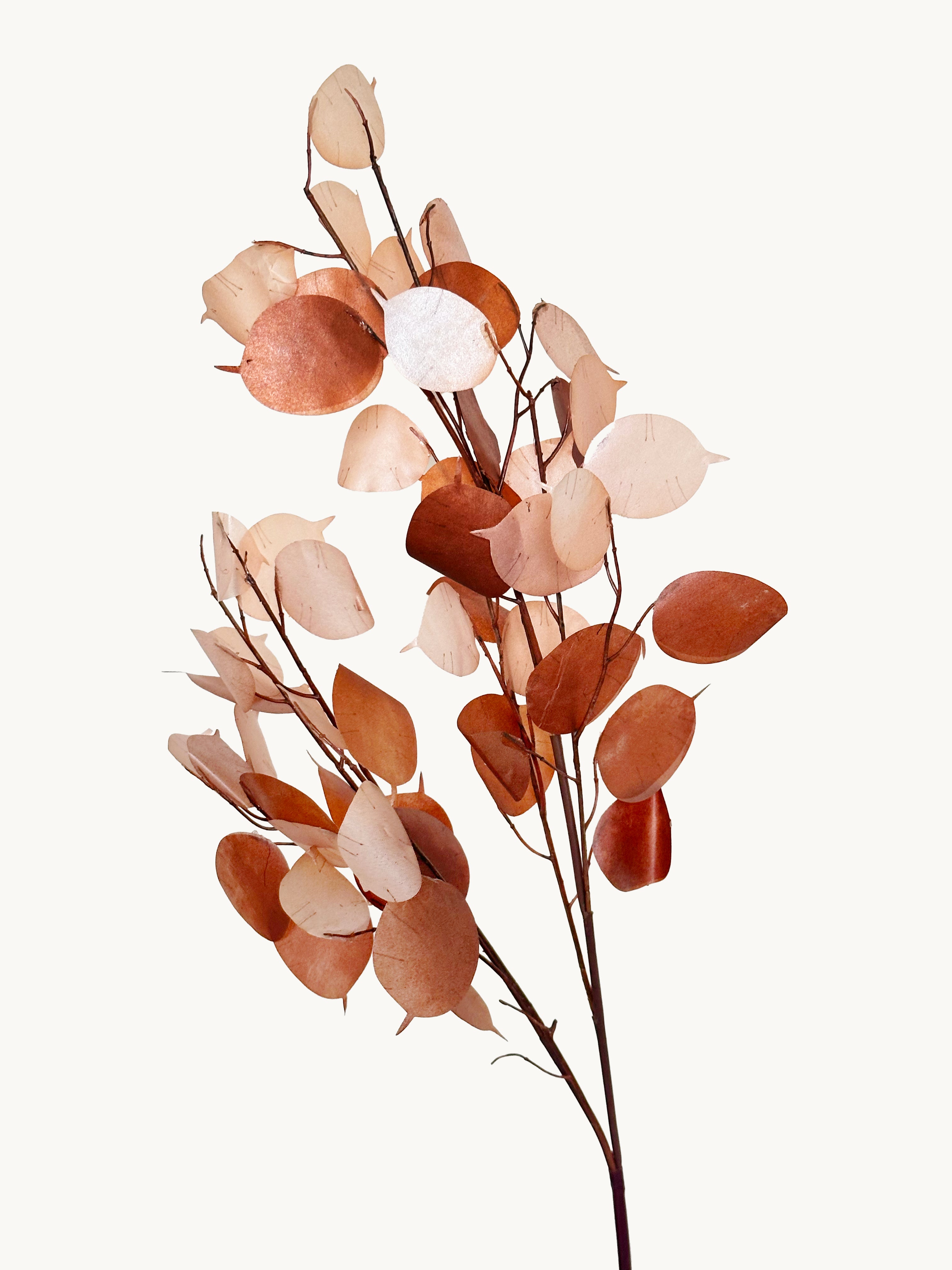 Amaranton 37" Artificial Silver Fan Leaf - Brown