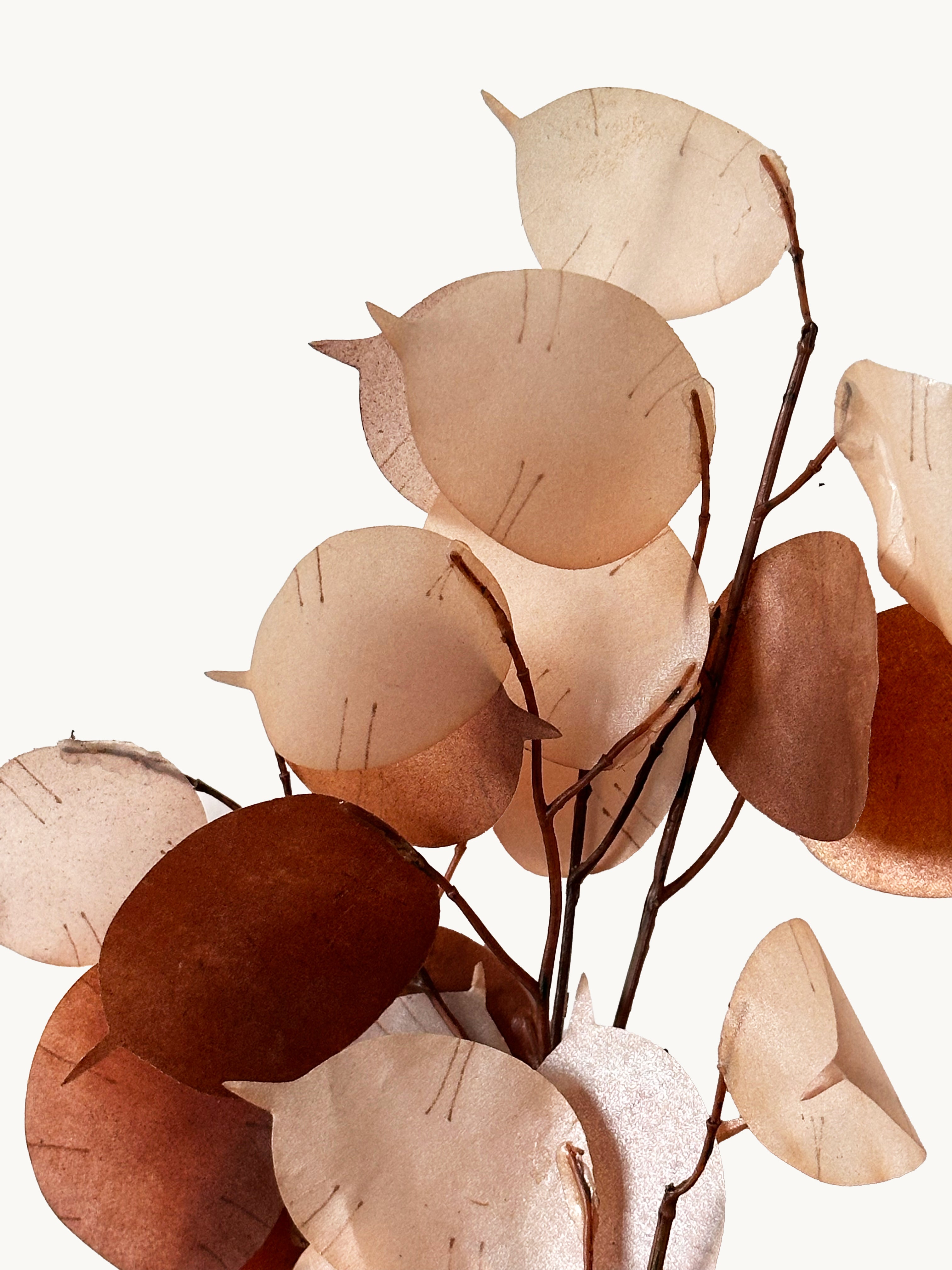 Amaranton 37" Artificial Silver Fan Leaf - Brown
