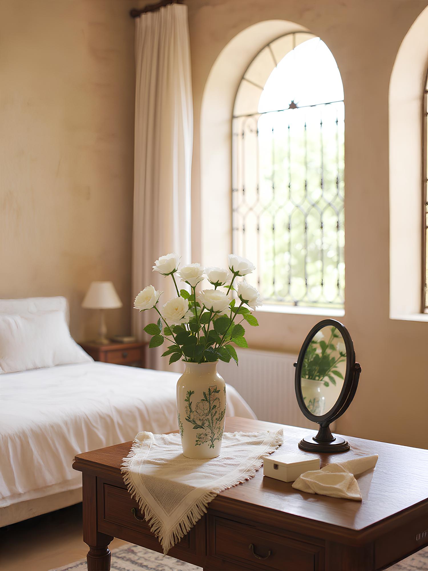 Peonía Amaranton de 25" con tacto real - Blanca