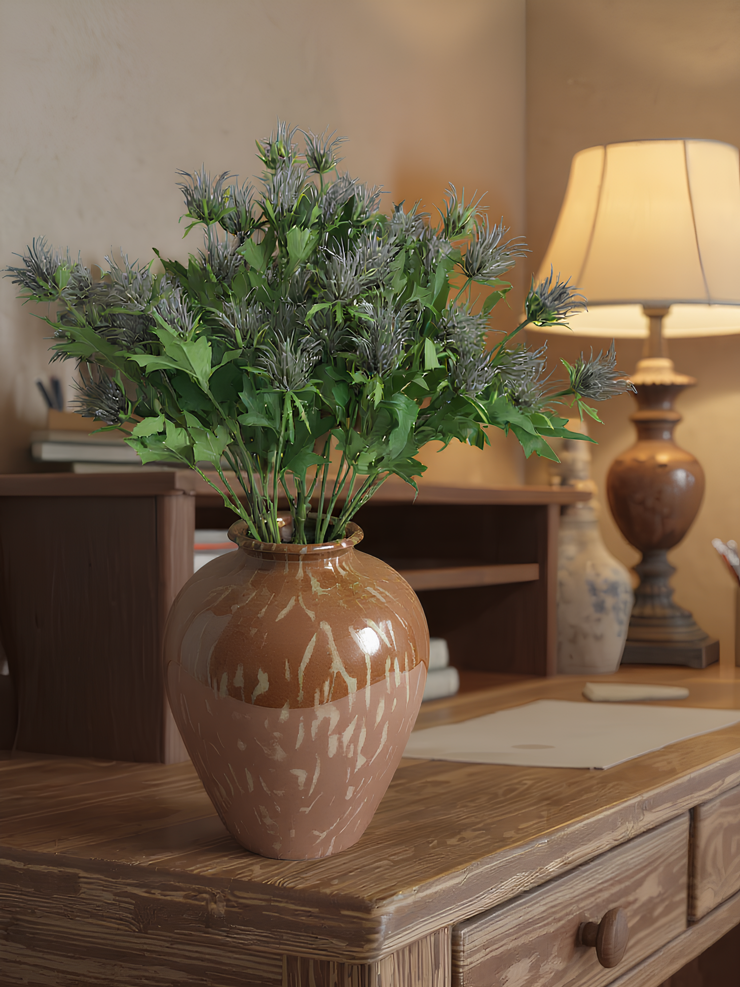 Amaranton™ 27" Realistica™ 4 - Headed Atractylodes Fruits - Purple