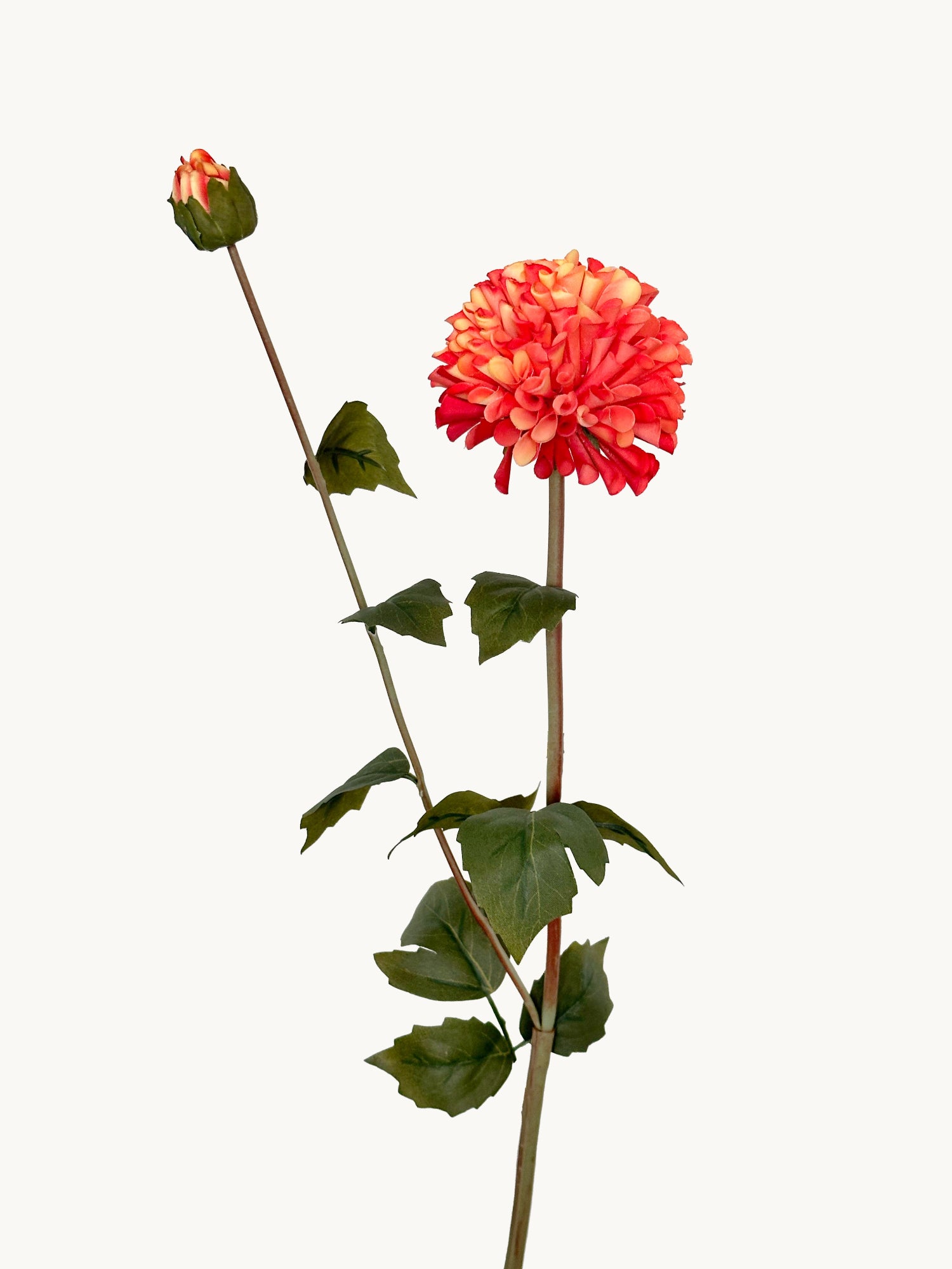 Amaranton™ 32" Artificial Dahlia with 1 Small Bloom and 1 Bud - Orange