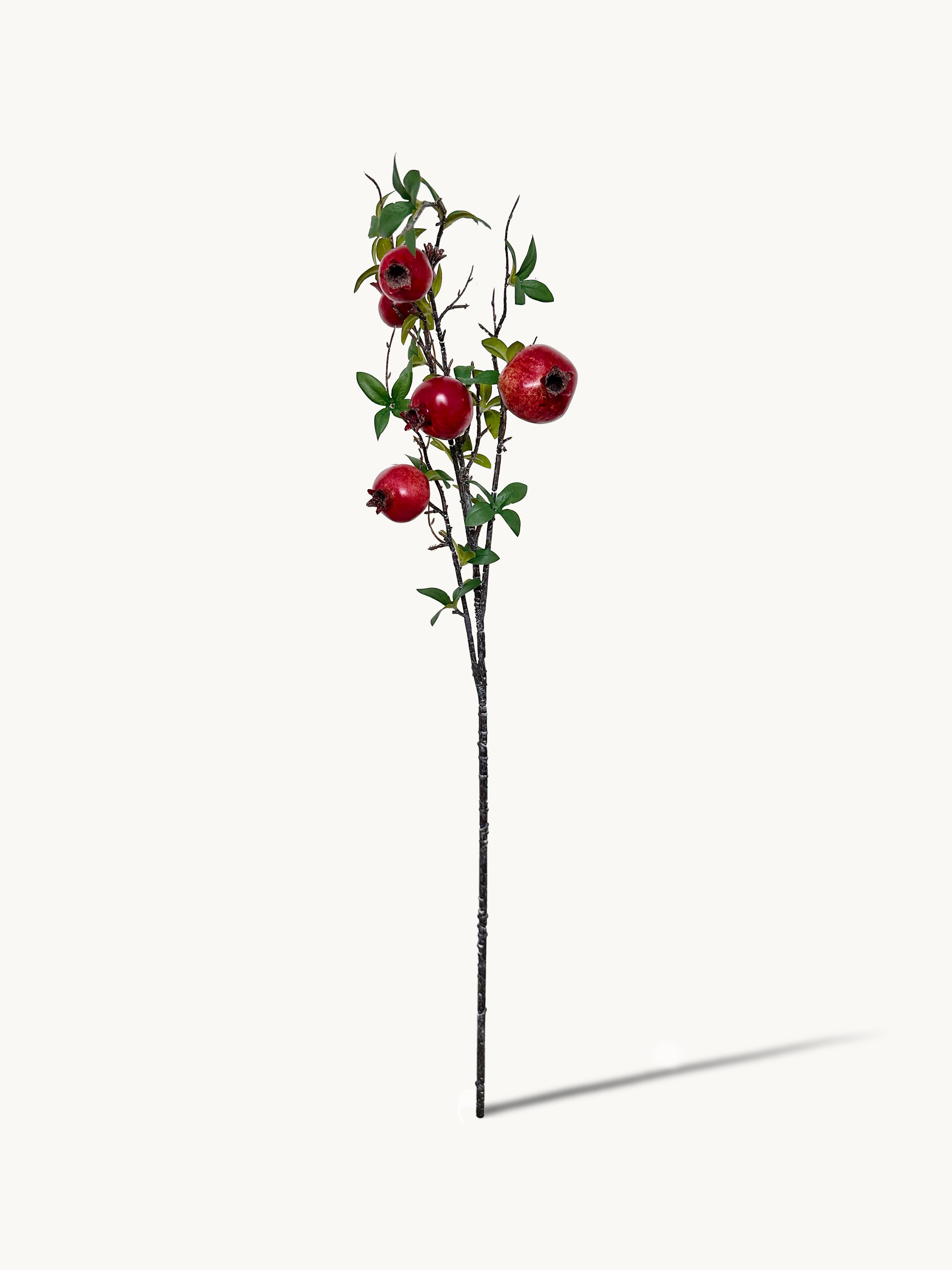 35" Realistic 6 Hyper Berries Red Pomegranate Fruit Stem