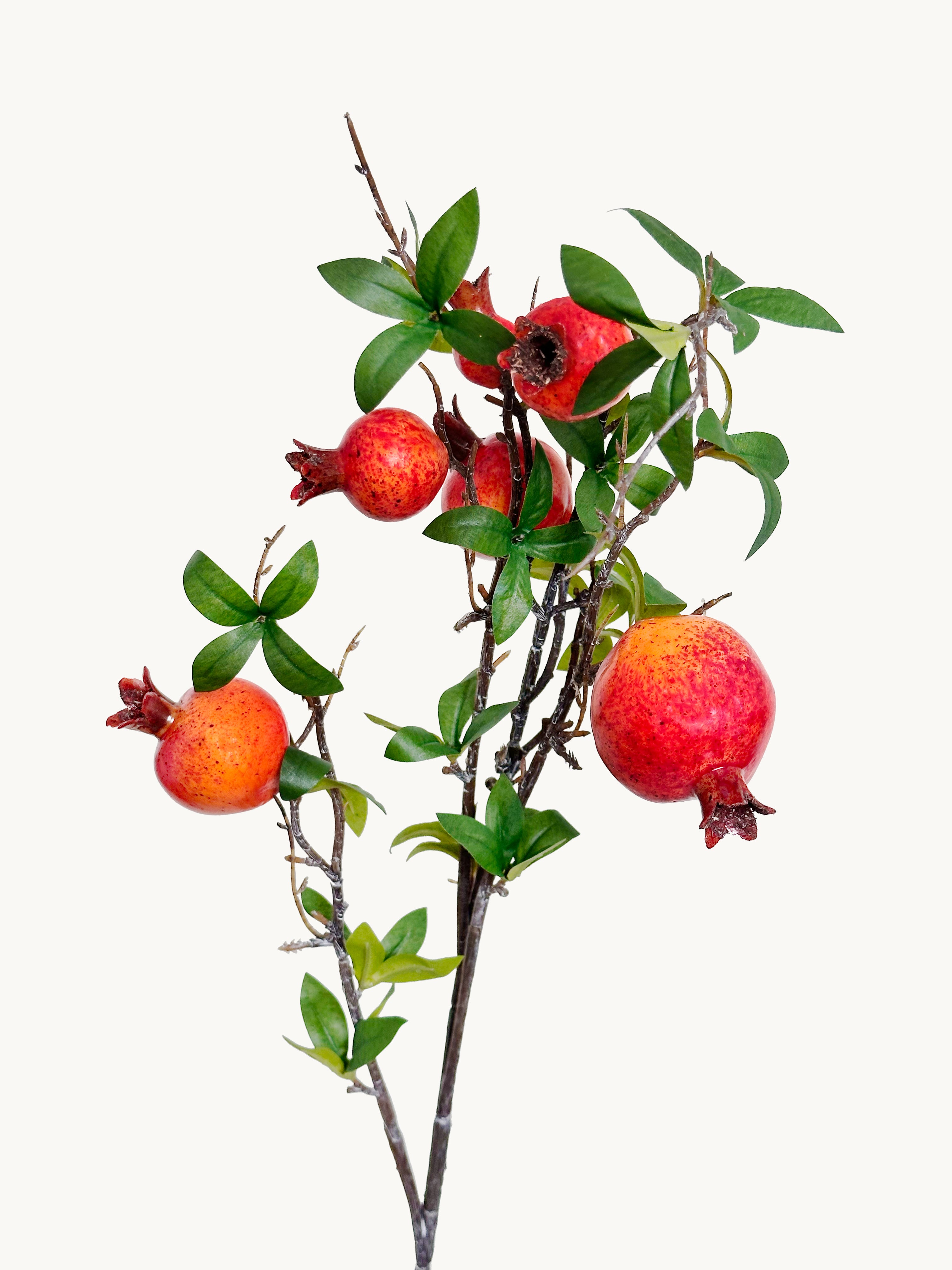 35" Realistic 6 Hyper Berries Orange Pomegranate Fruit Stem