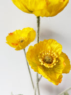 Amaranton 24" Realistic Poppy with 3 Blooms & 1 Bud - Yellow