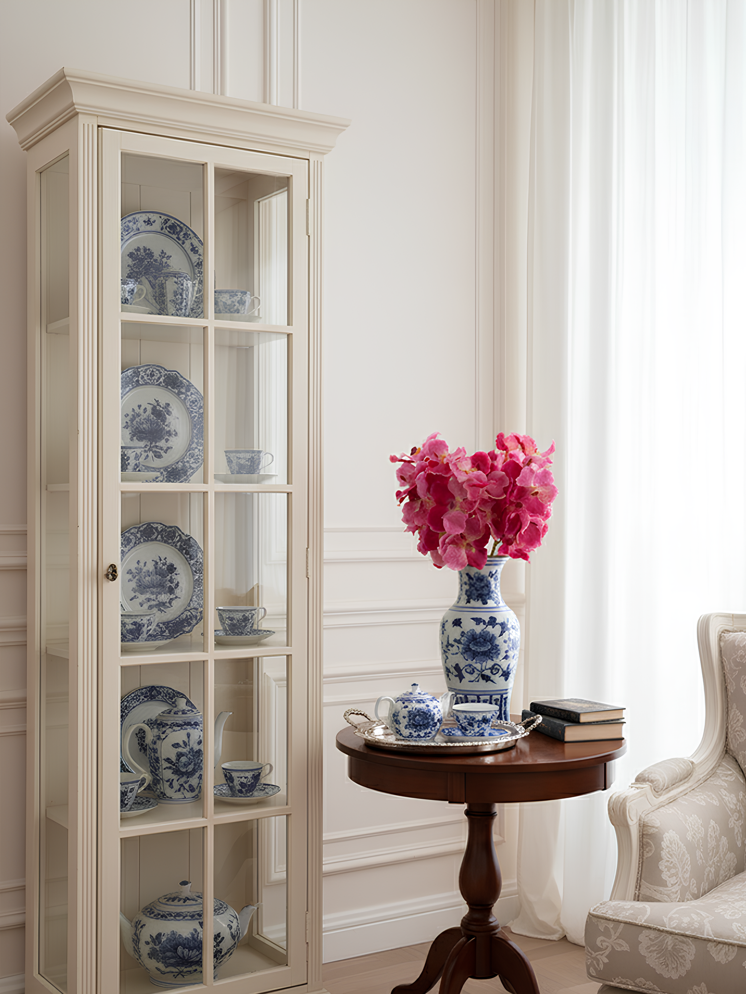 Orquídea Vanda Amaranton de 24" con tacto real - Fucsia