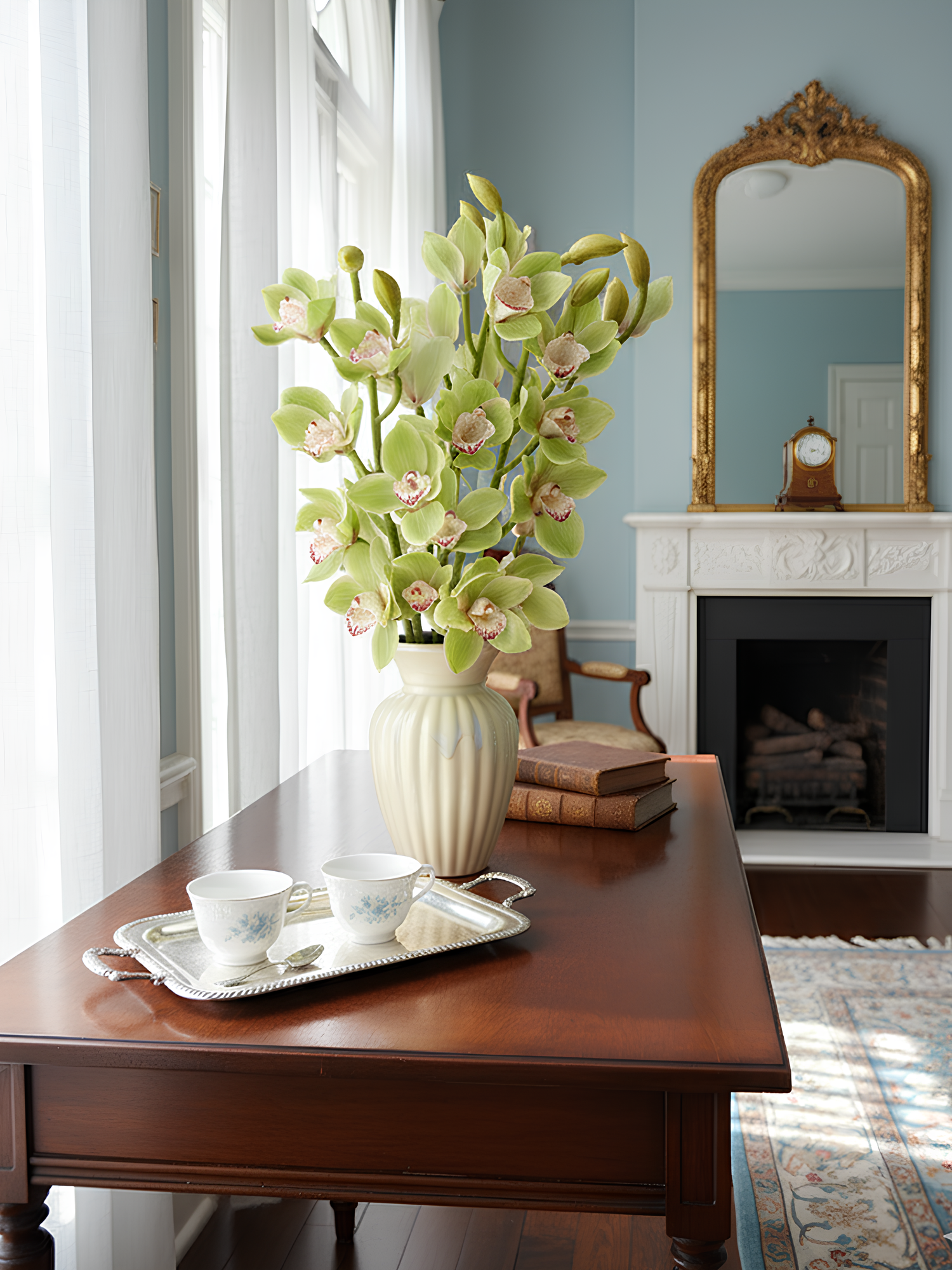 Amaranton 32" Real Touch Cymbidium Orchid - Green