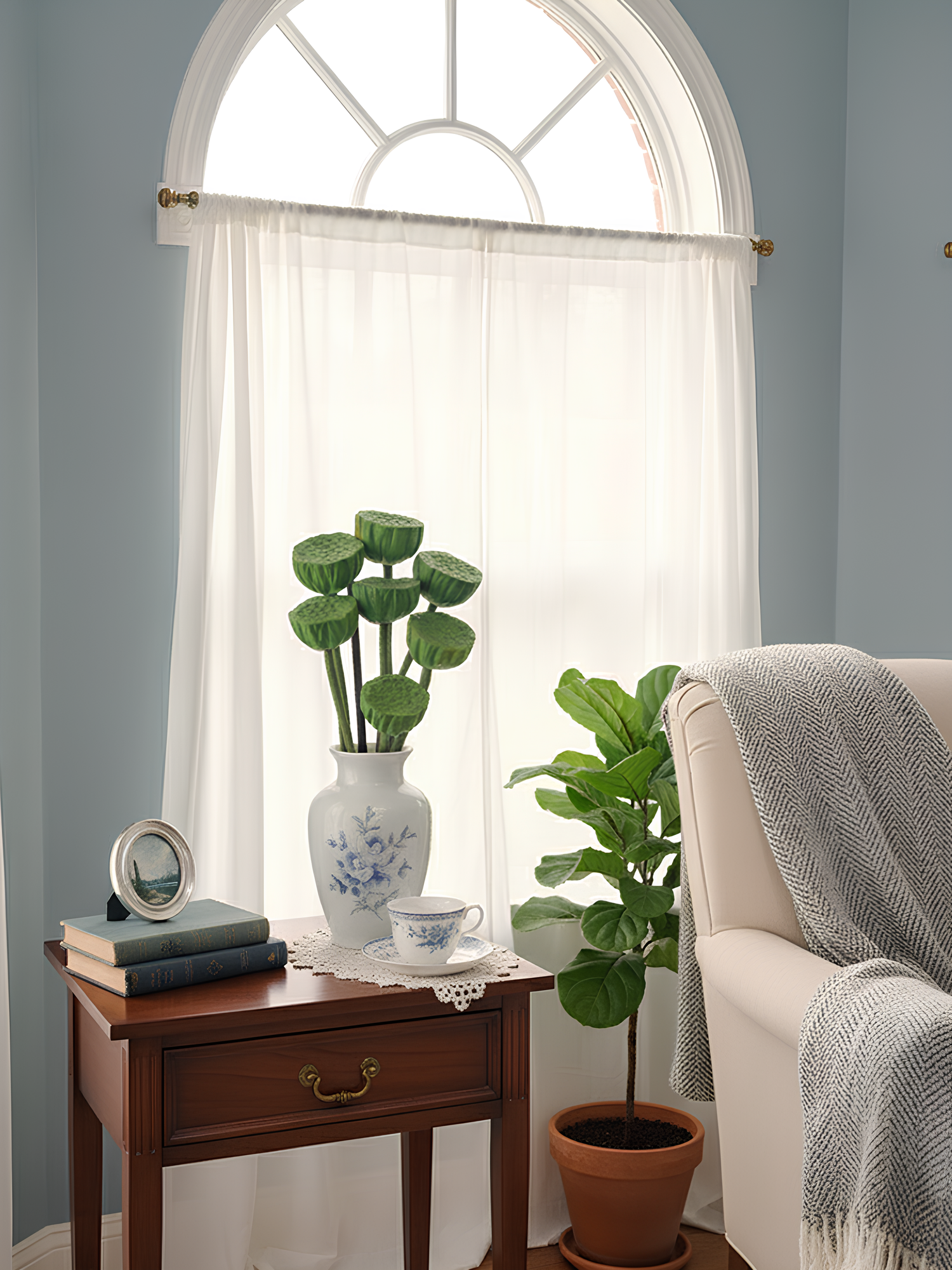 Vaina de loto artificial Amaranton de 73 cm - Verde