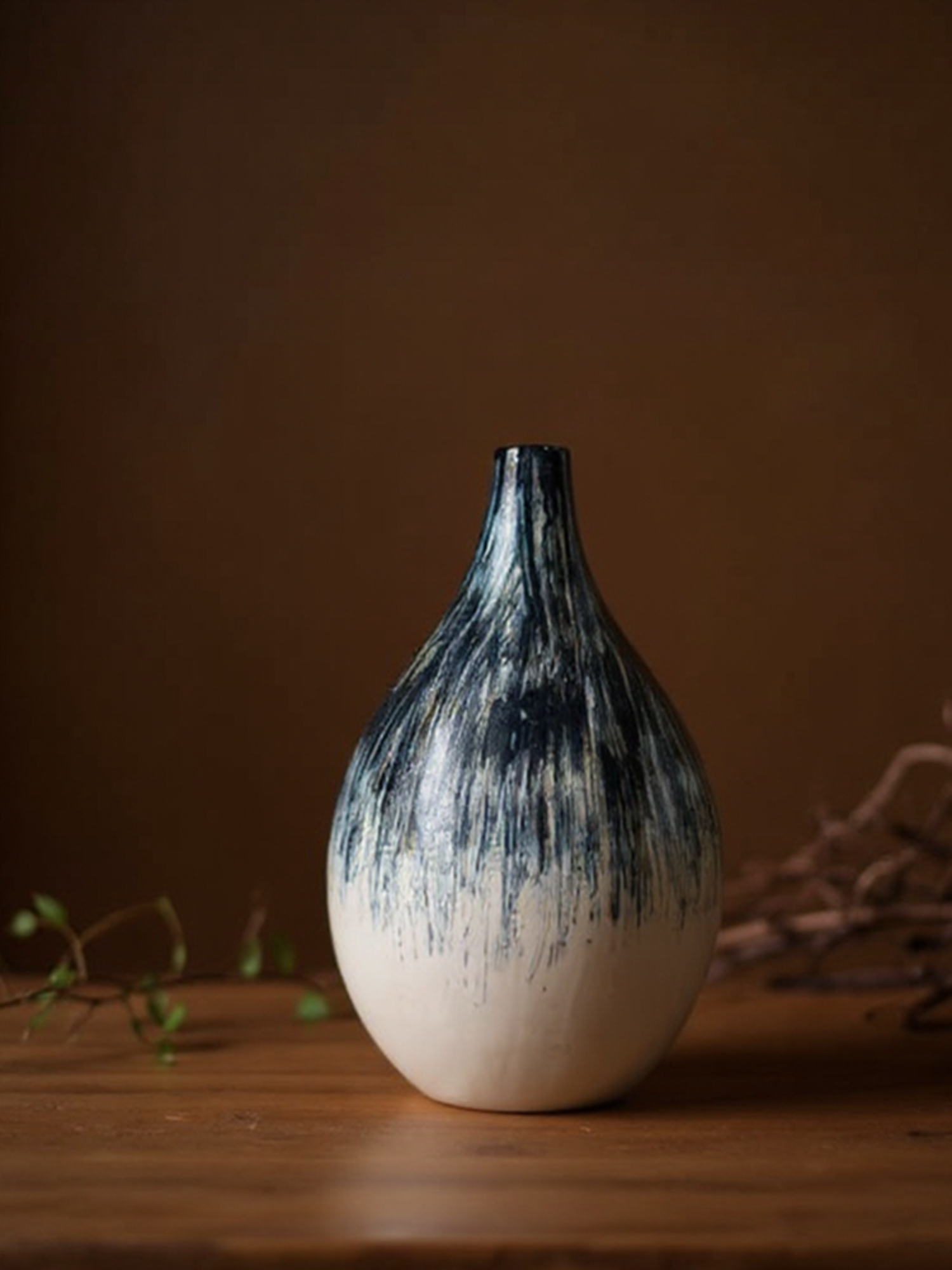 Amaranton™ 10" Indigo Ombre Teardrop Vase