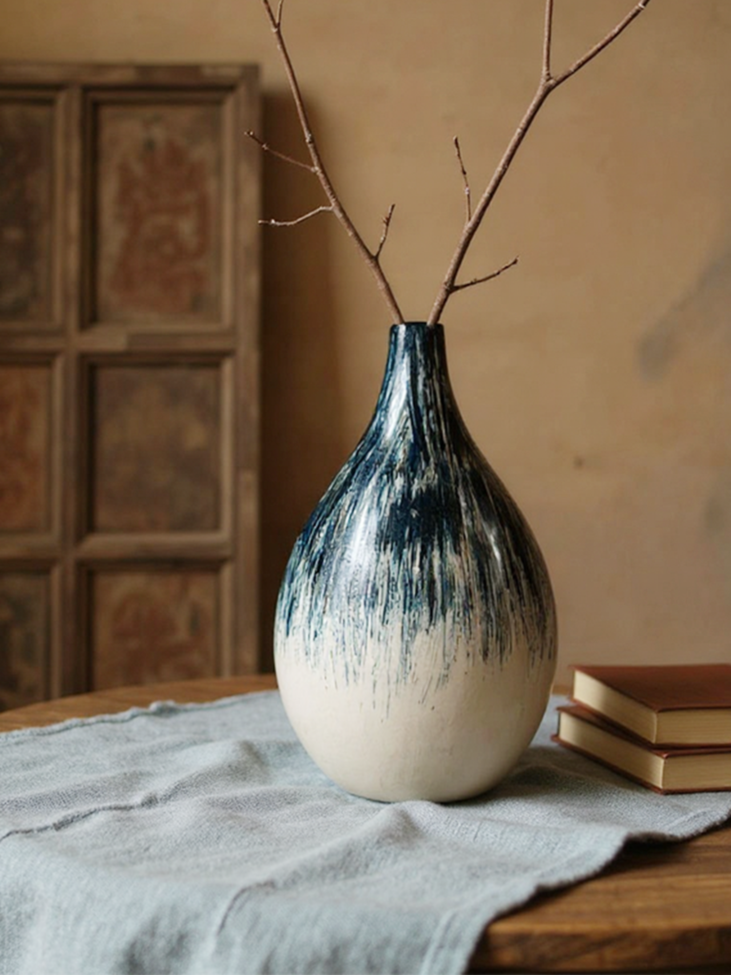 Amaranton™ 10" Indigo Ombre Teardrop Vase