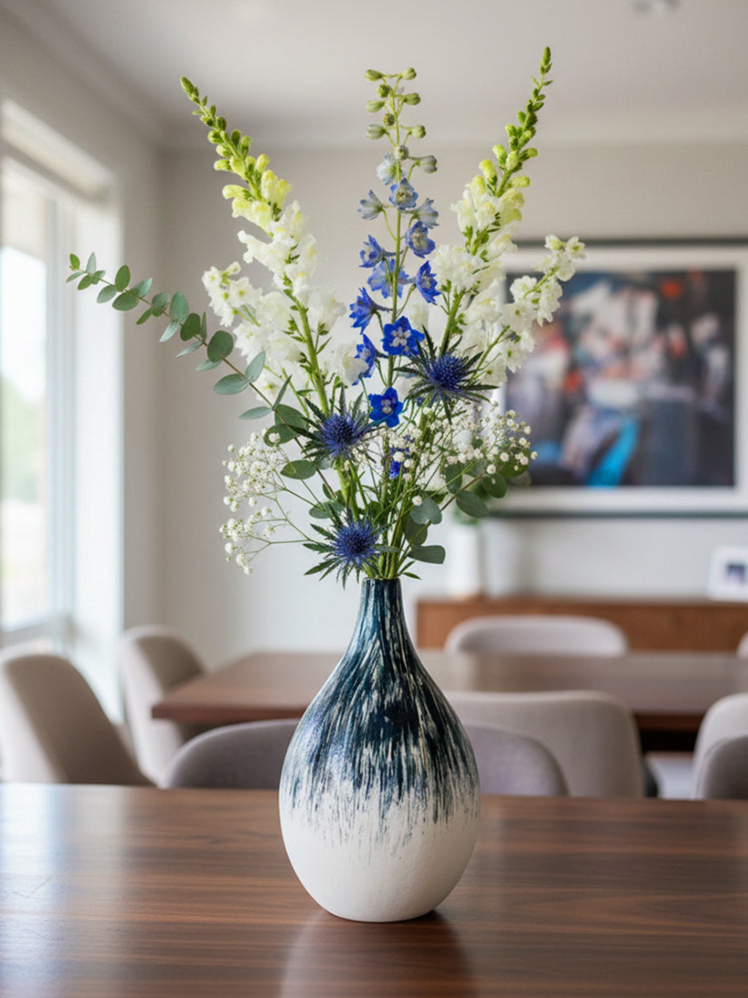 Amaranton™ 10" Indigo Ombre Teardrop Vase