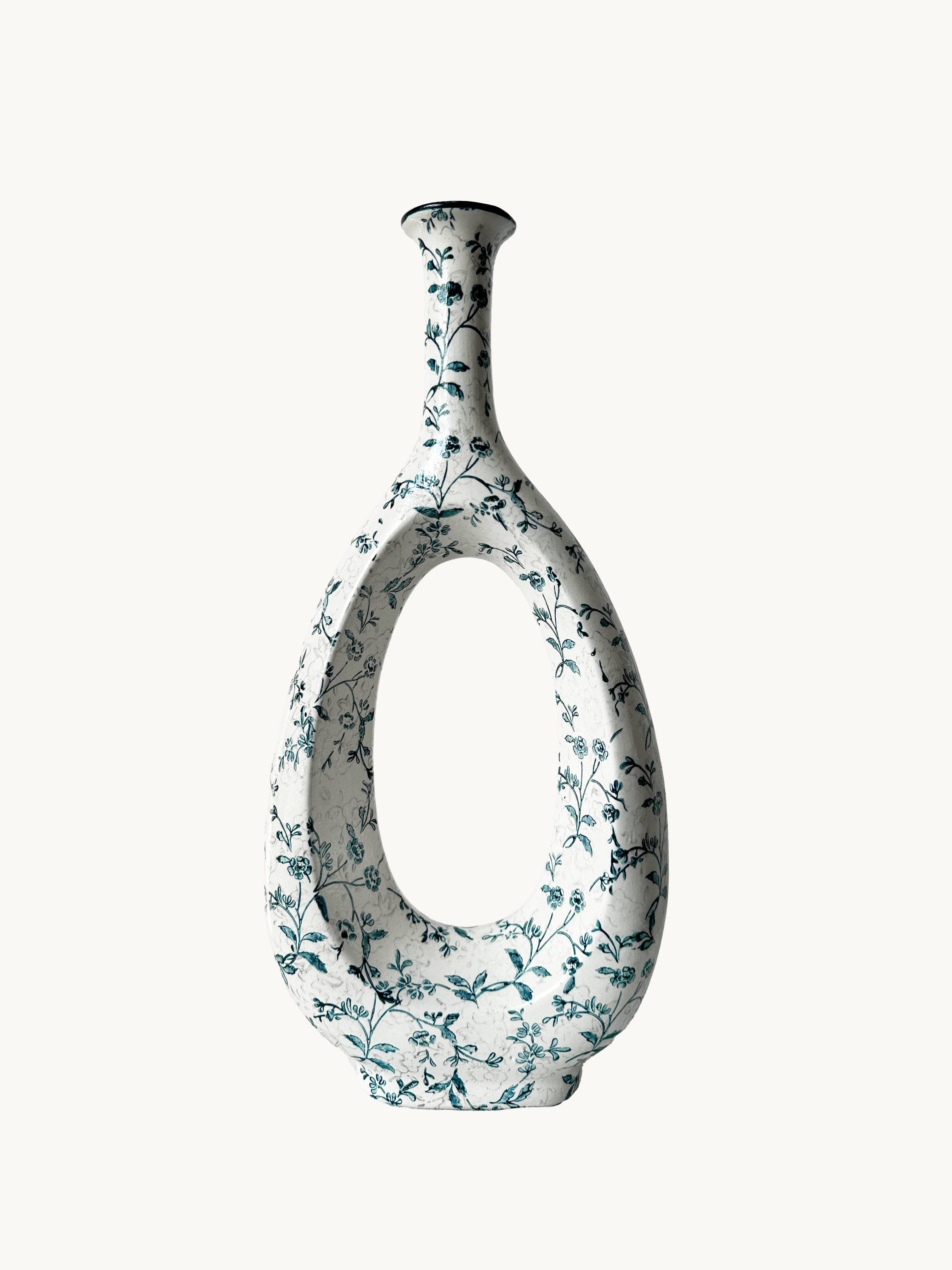 Tall Hollow Ceramic Vase - Narrow Neck
