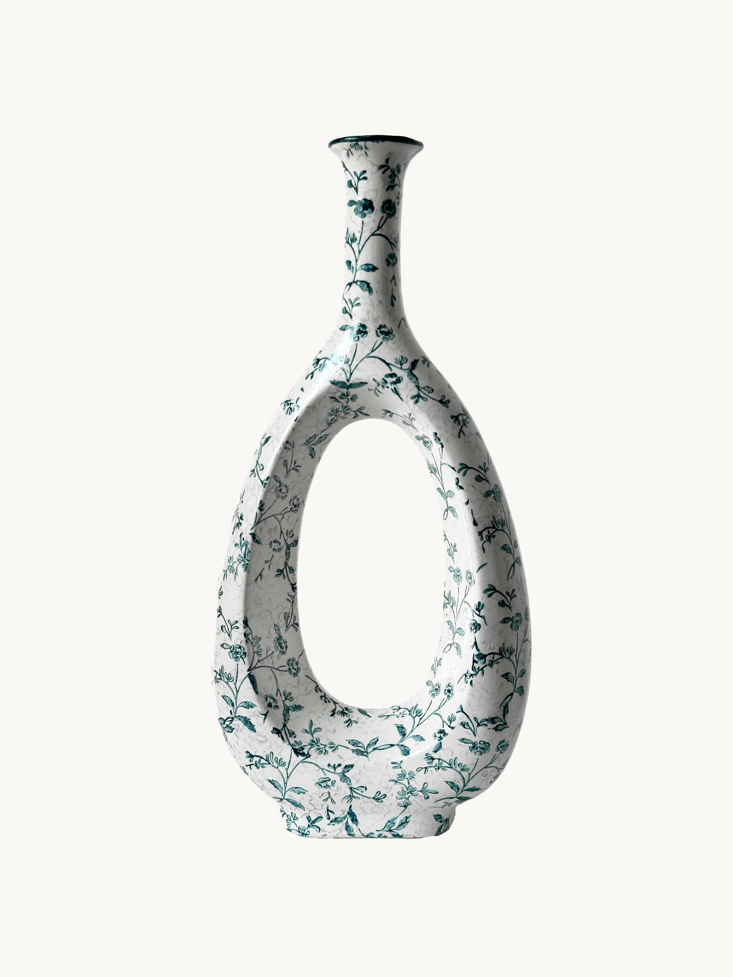 Tall Hollow Ceramic Vase - Narrow Neck