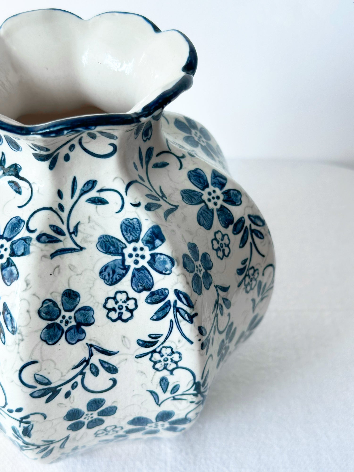 Amaranton™ 7" Indigo Meadow Scalloped Bud Vase