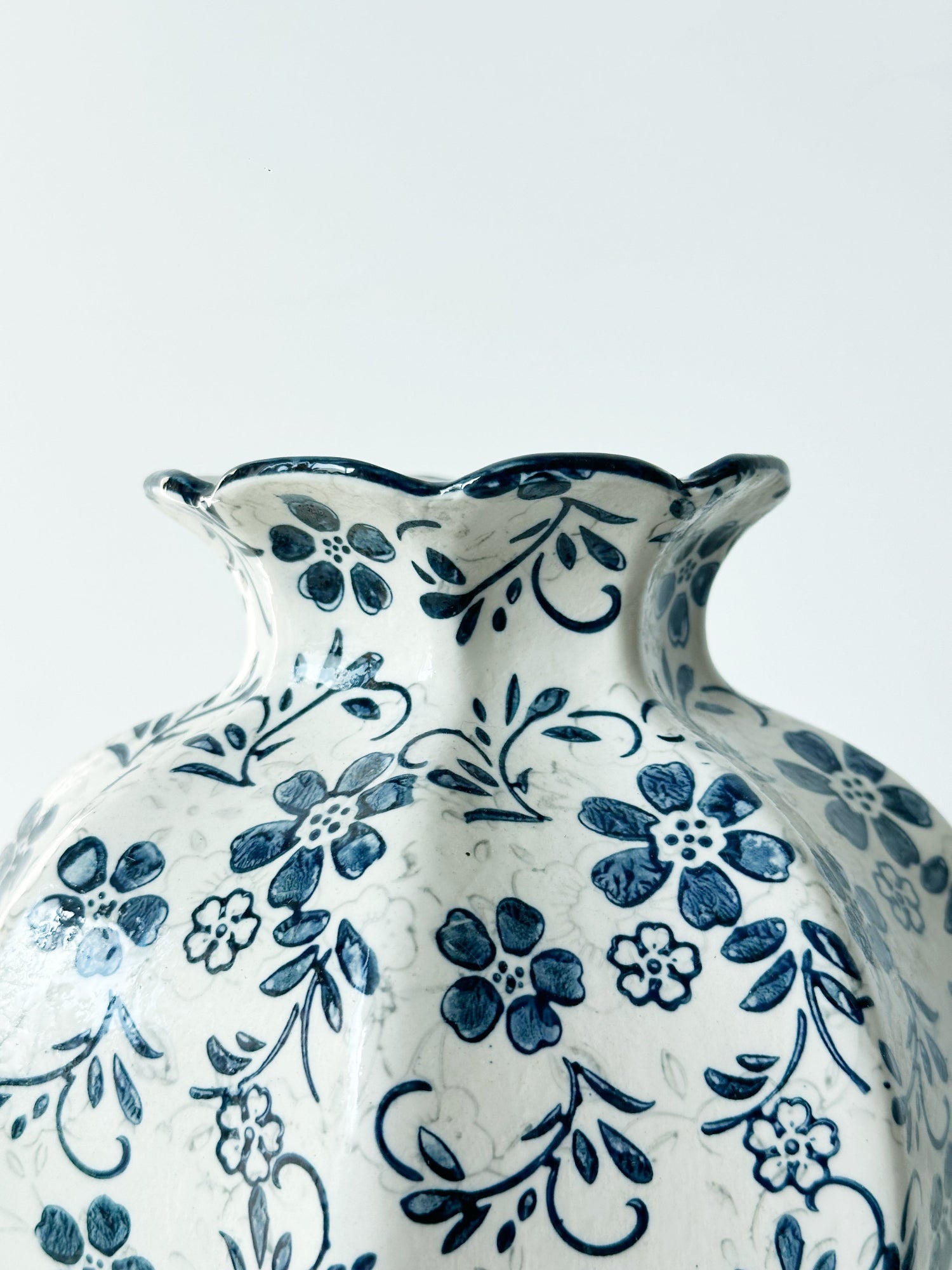 Amaranton™ 7" Indigo Meadow Scalloped Bud Vase