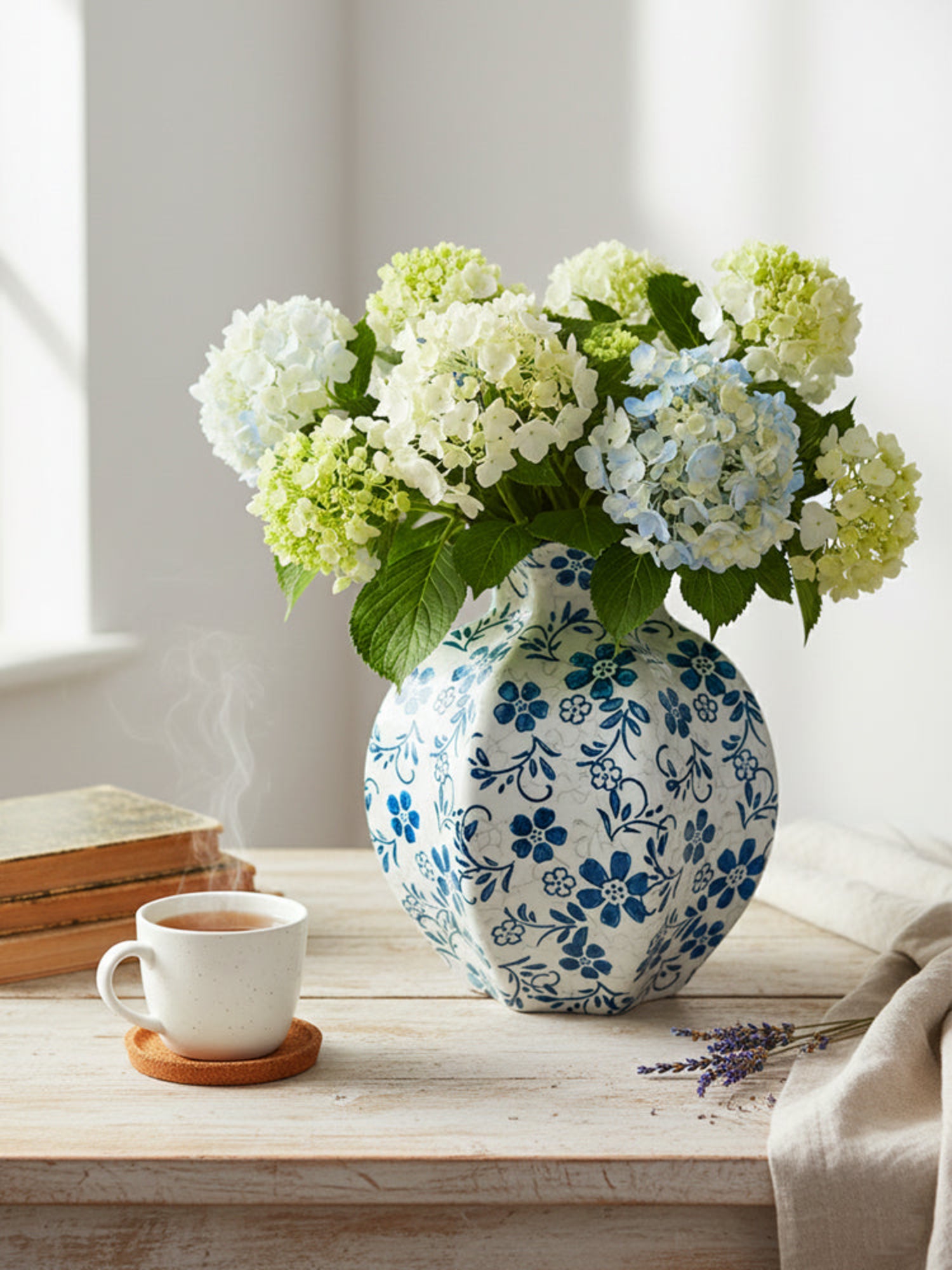 Amaranton™ 7" Indigo Meadow Scalloped Bud Vase