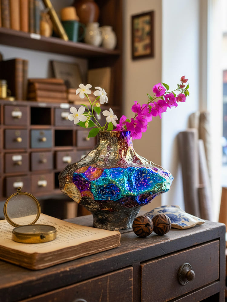 Amaranton™ 7" Aurora Lava Sculptural Vase