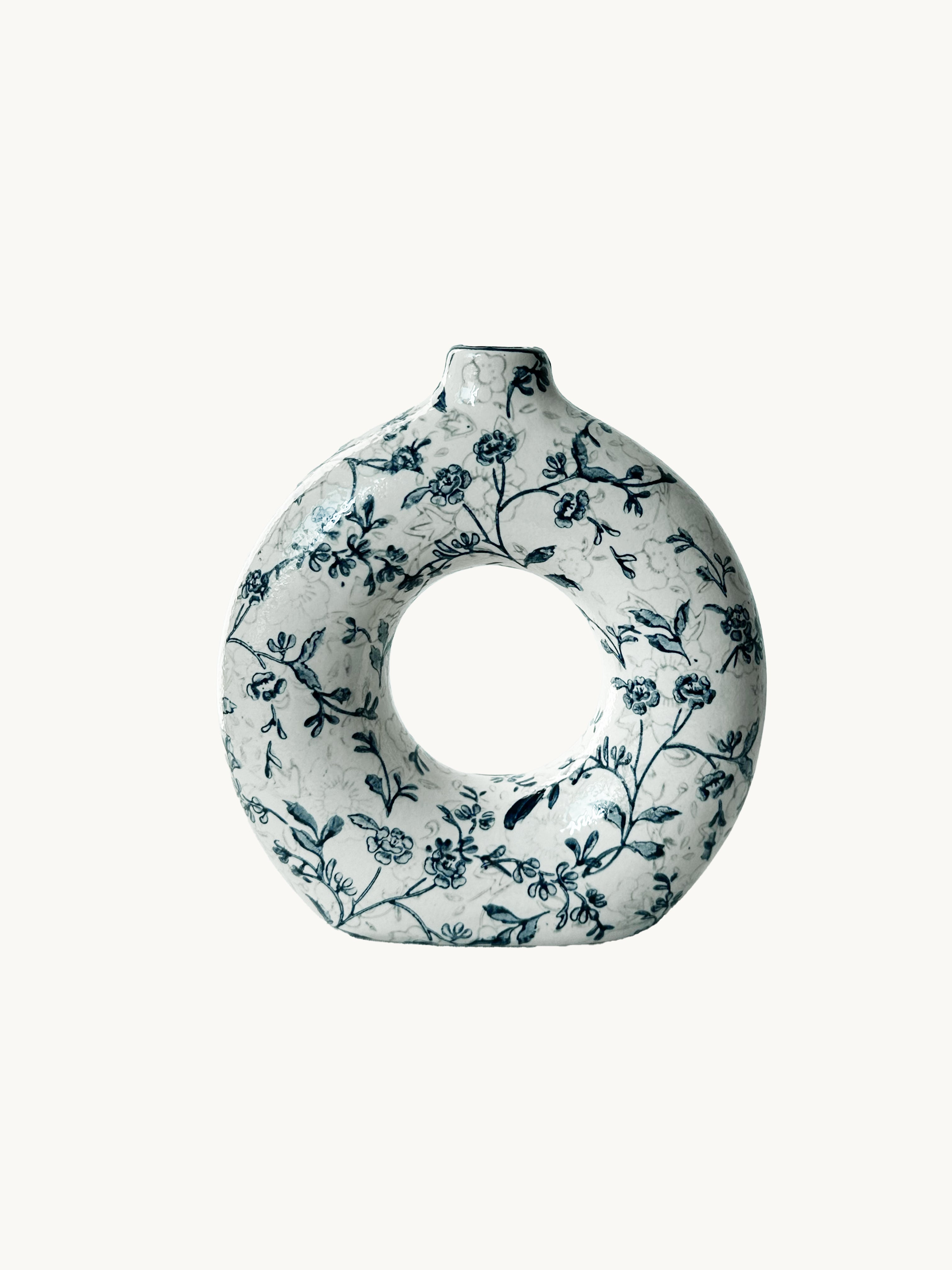 Ring-Shaped Ceramic Vase - Artistic Accent