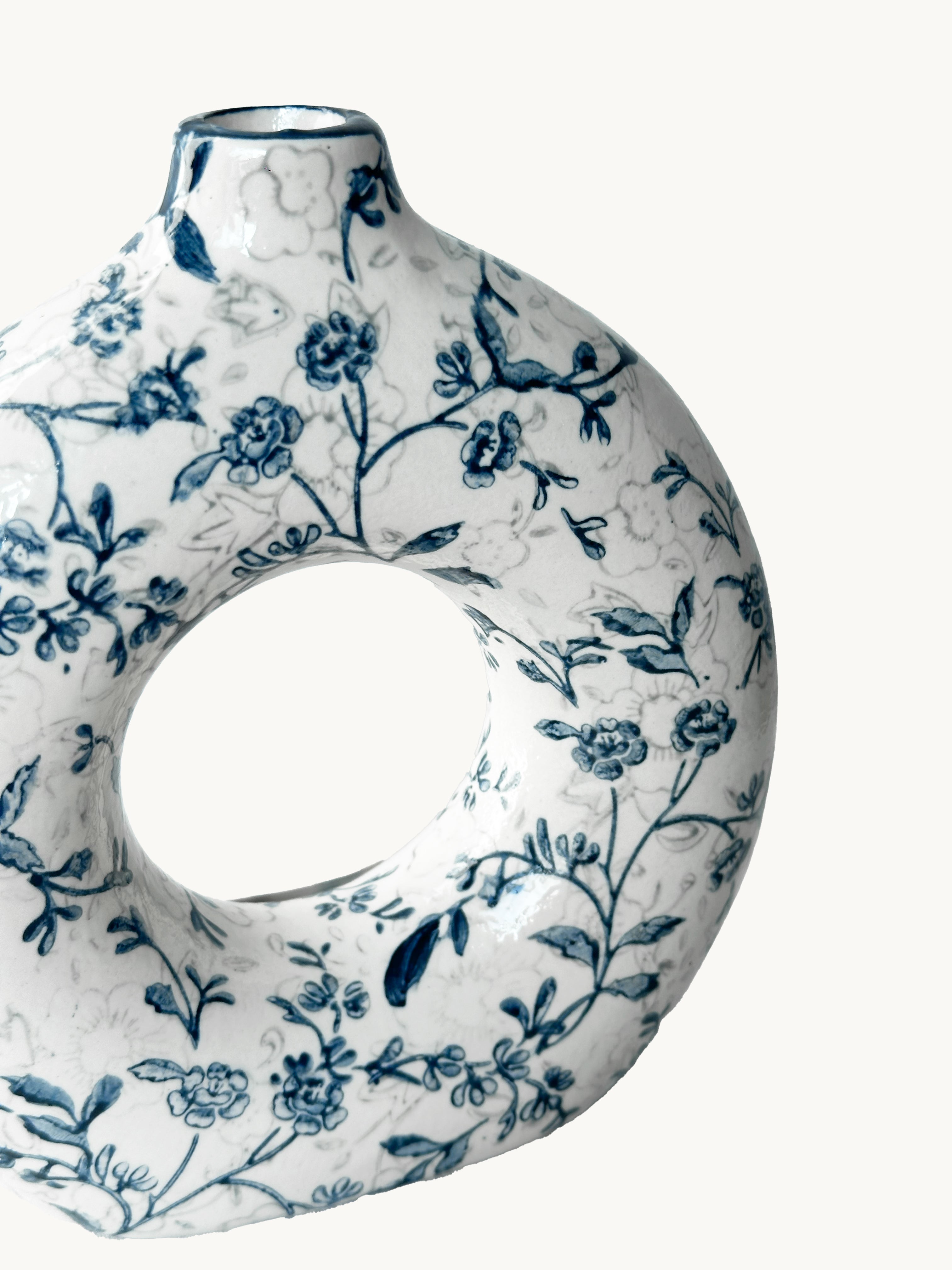 Ring-Shaped Ceramic Vase - Artistic Accent