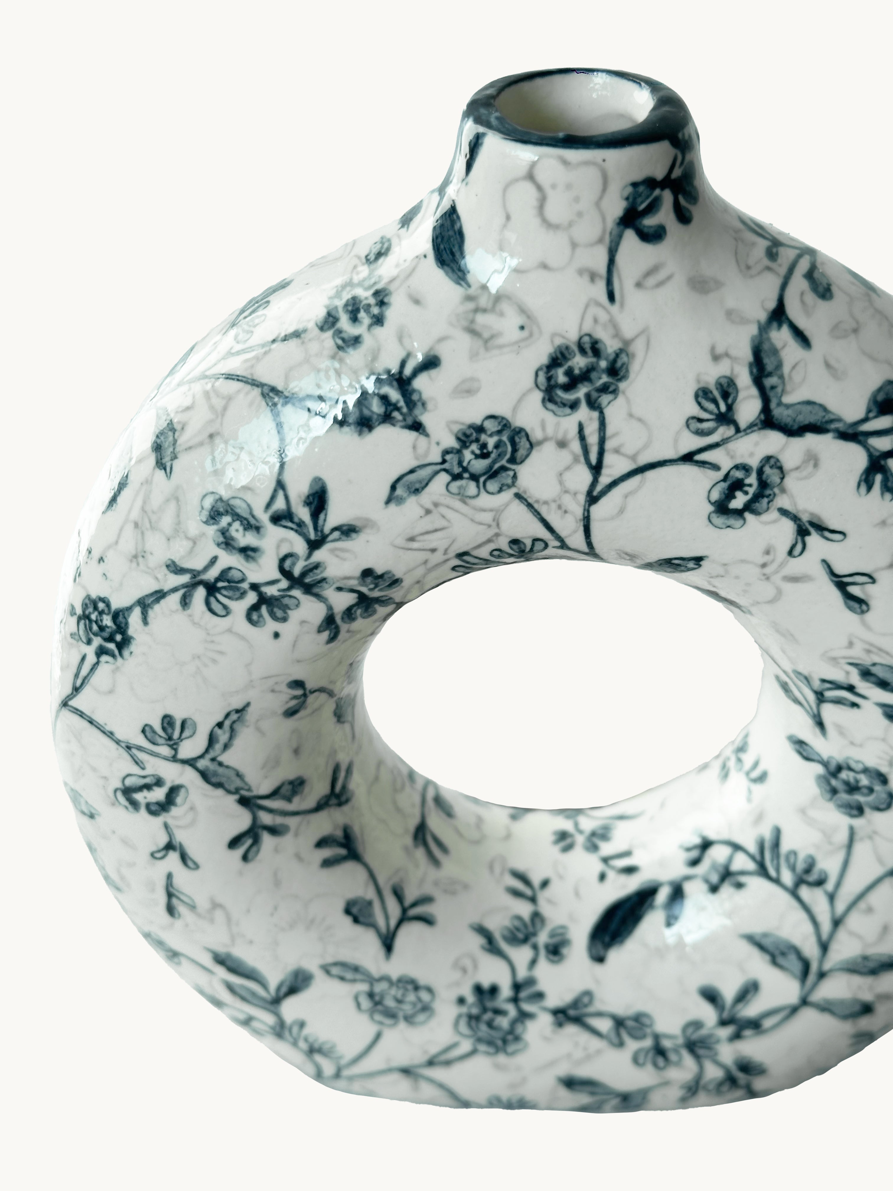 Ring-Shaped Ceramic Vase - Artistic Accent