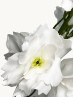 Amaranton 35" Real Touch Silk Double Petal Long Delphinium - White