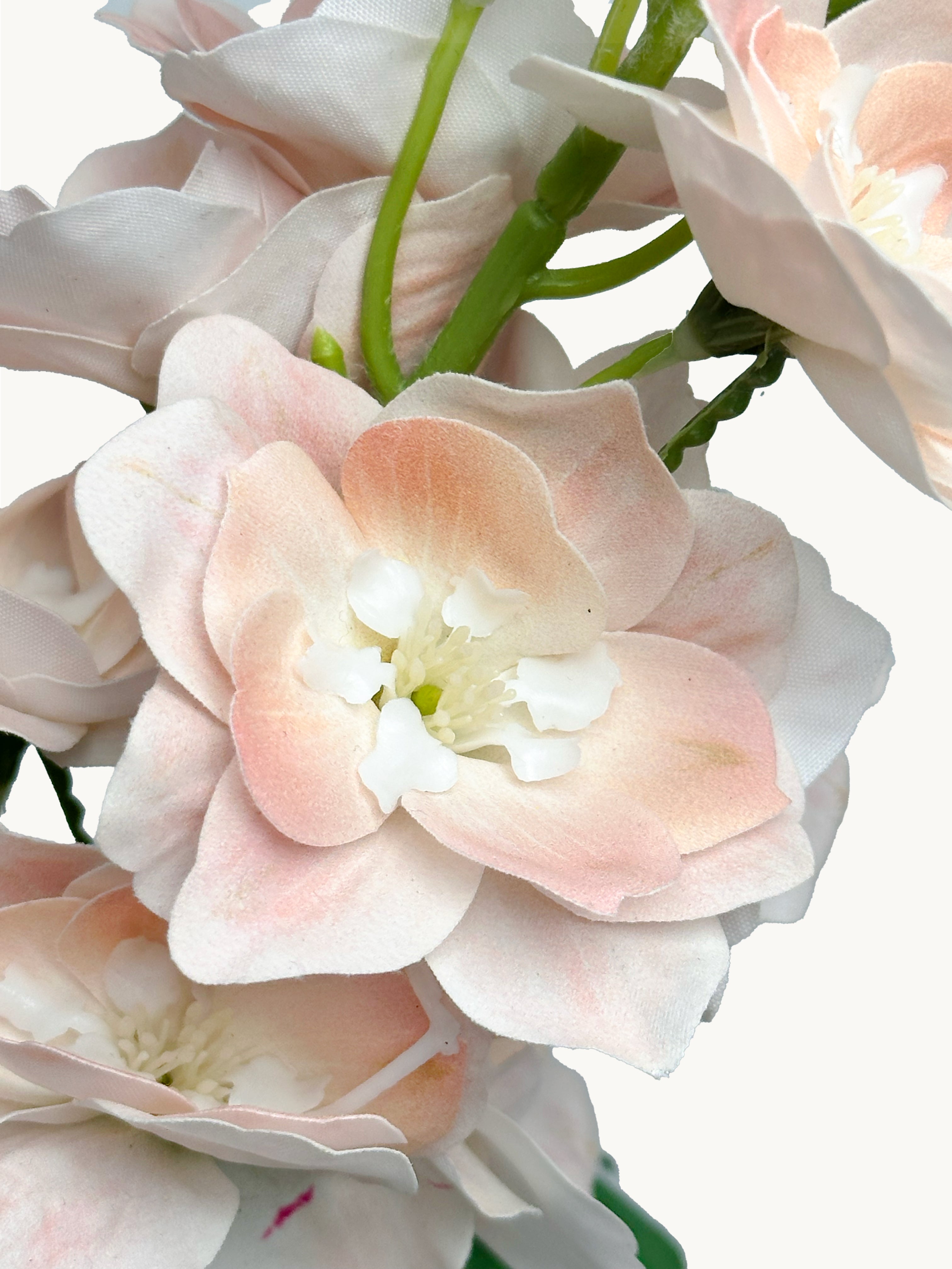 Amaranton 28" Real Touch Silk Double Petal Delphinium - Champagne