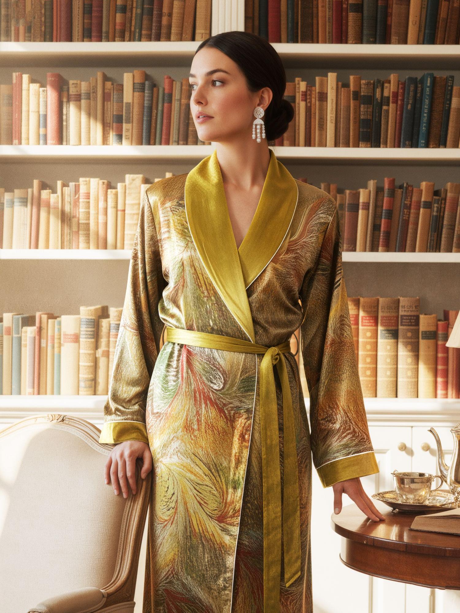 Luxury Floral™ | Velvet Long Robe Morning Loungewear