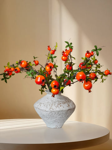 Realistic Hyper Berries Orange Pomegranate Fruit Arrangement