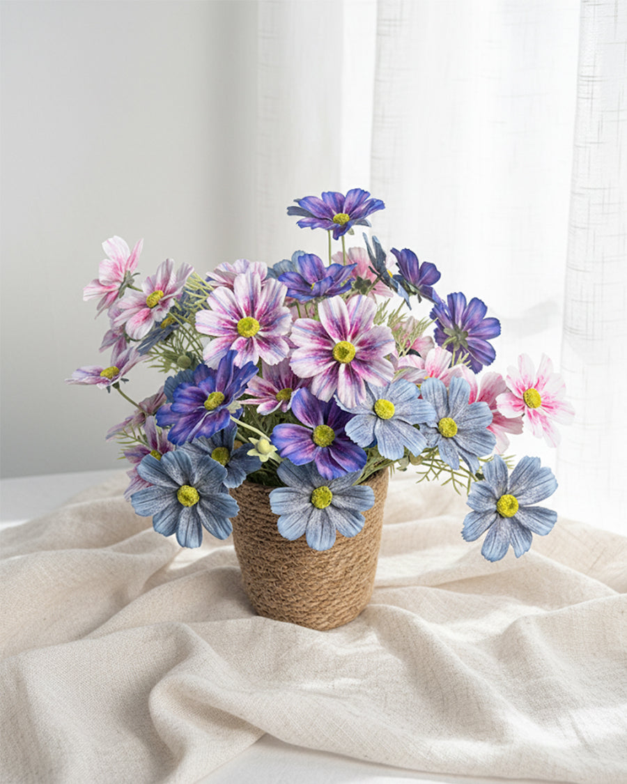 24 Blooms Cosmos Flower Arrangement with Basket