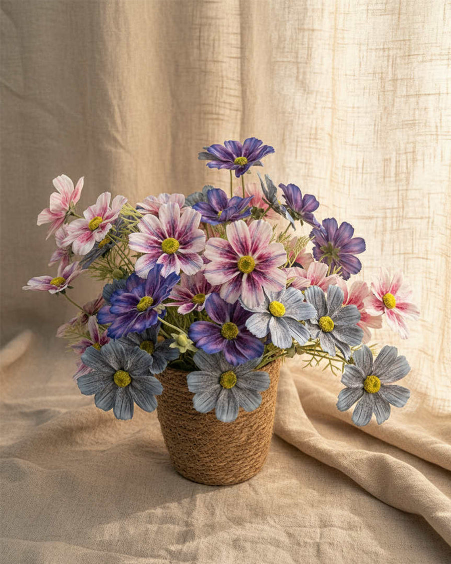 24 Blooms Cosmos Flower Arrangement with Basket